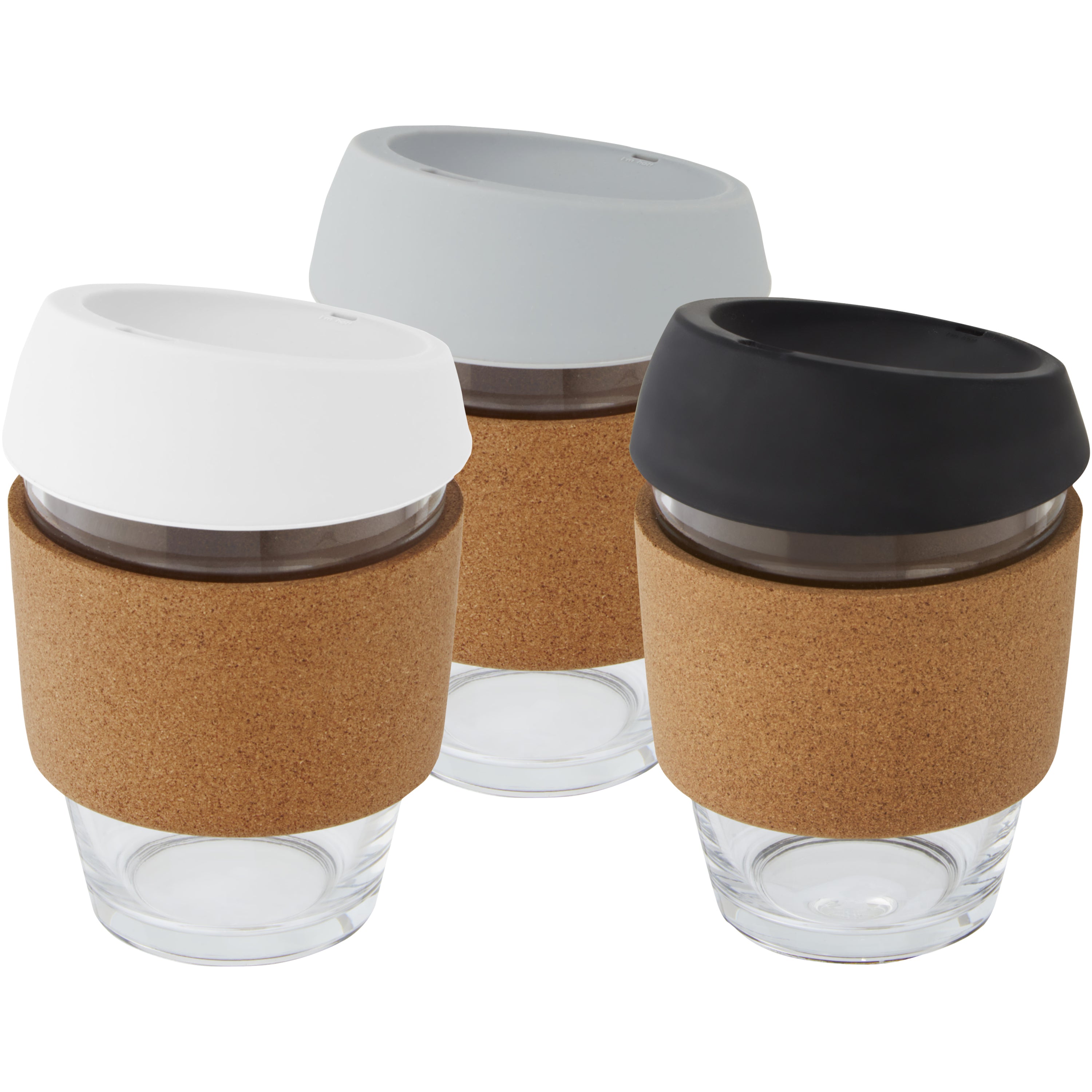 Glass Tumbler with Cork Grip & Silicone Lid