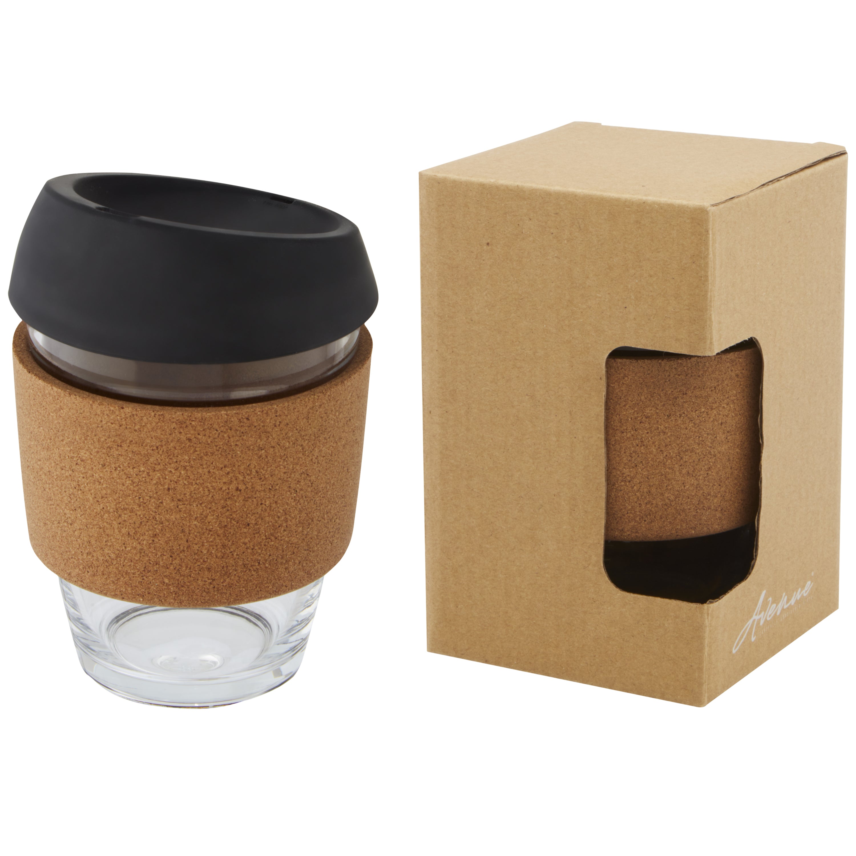 Glass Tumbler with Cork Grip & Silicone Lid