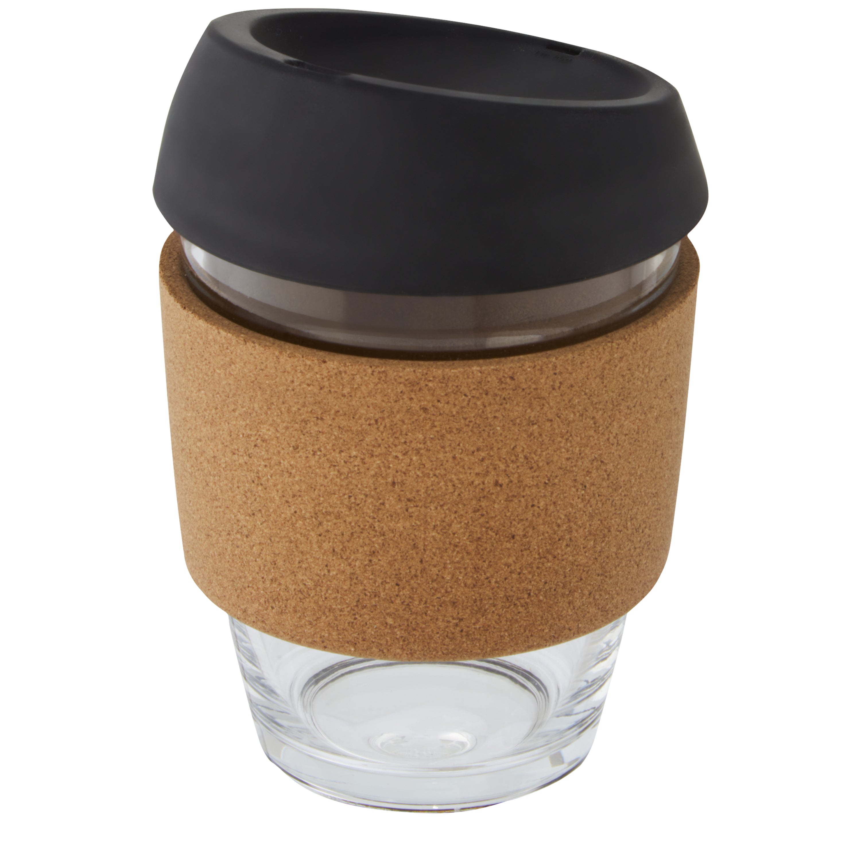 Glass Tumbler with Cork Grip & Silicone Lid