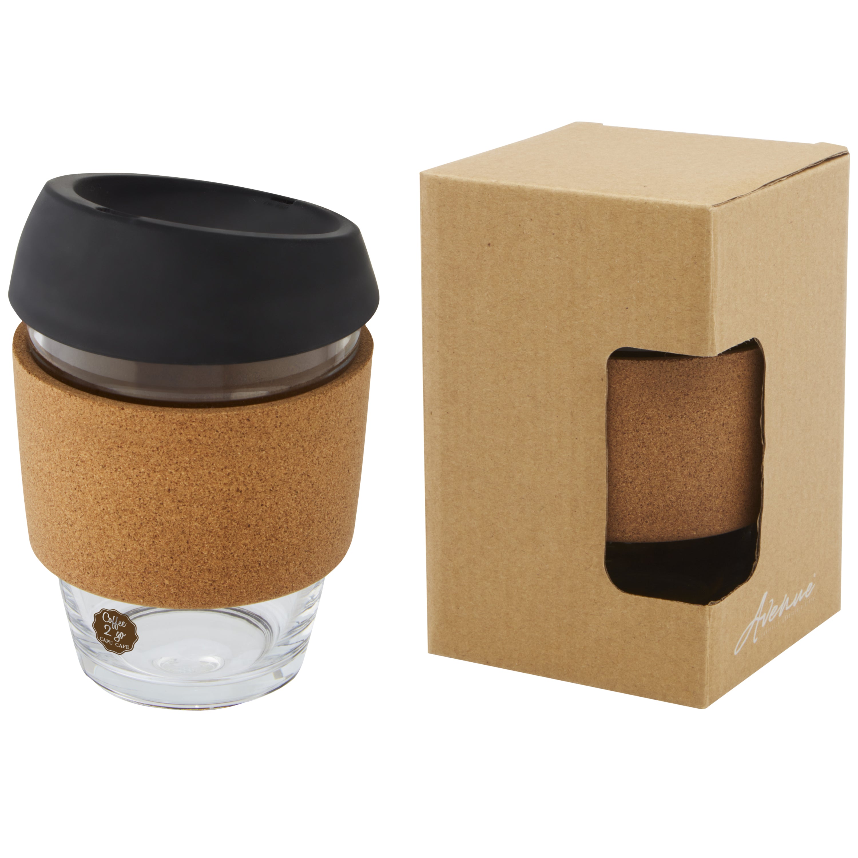 Glass Tumbler with Cork Grip & Silicone Lid