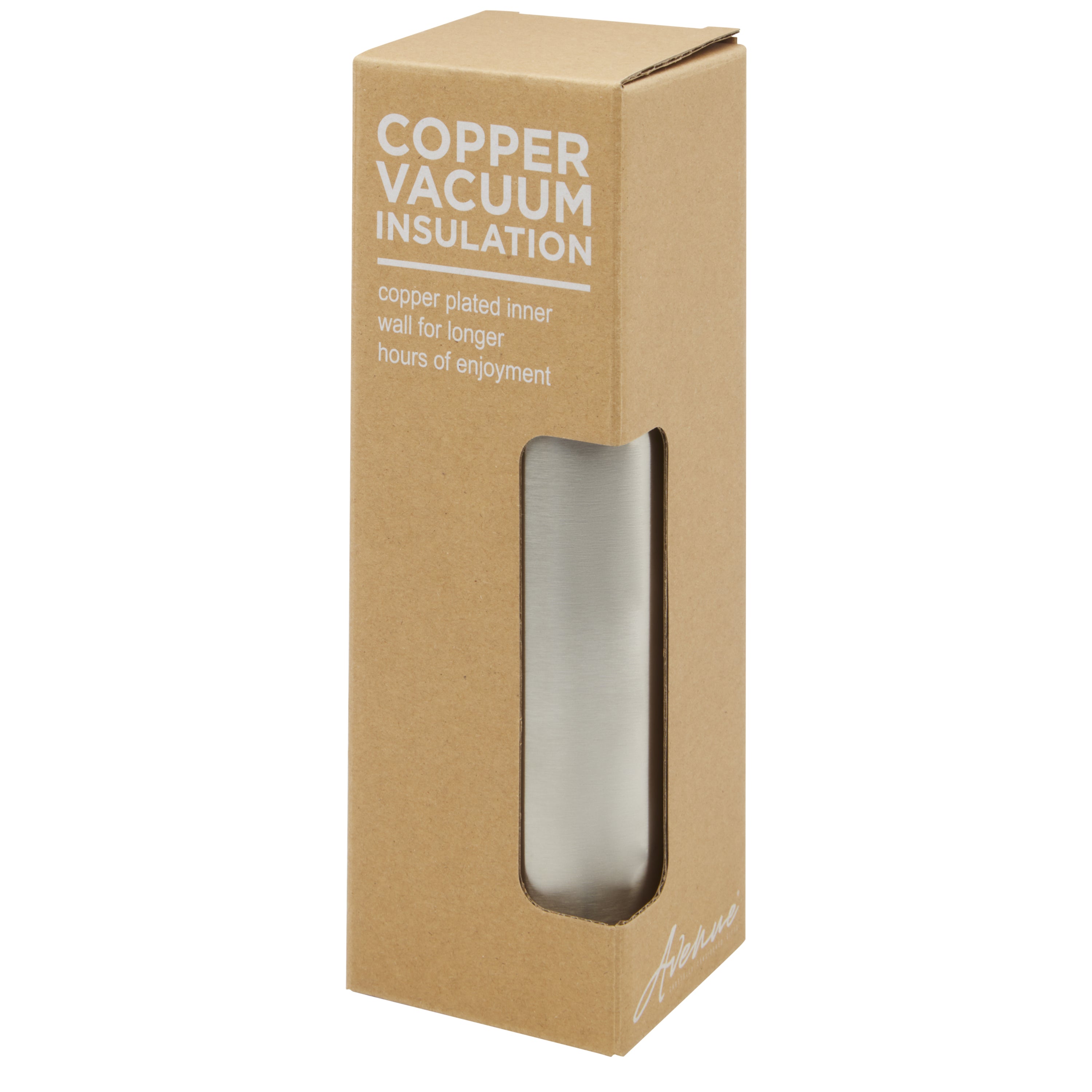 500ml Copper Insulated Water Bottle with Faux Leather Strap