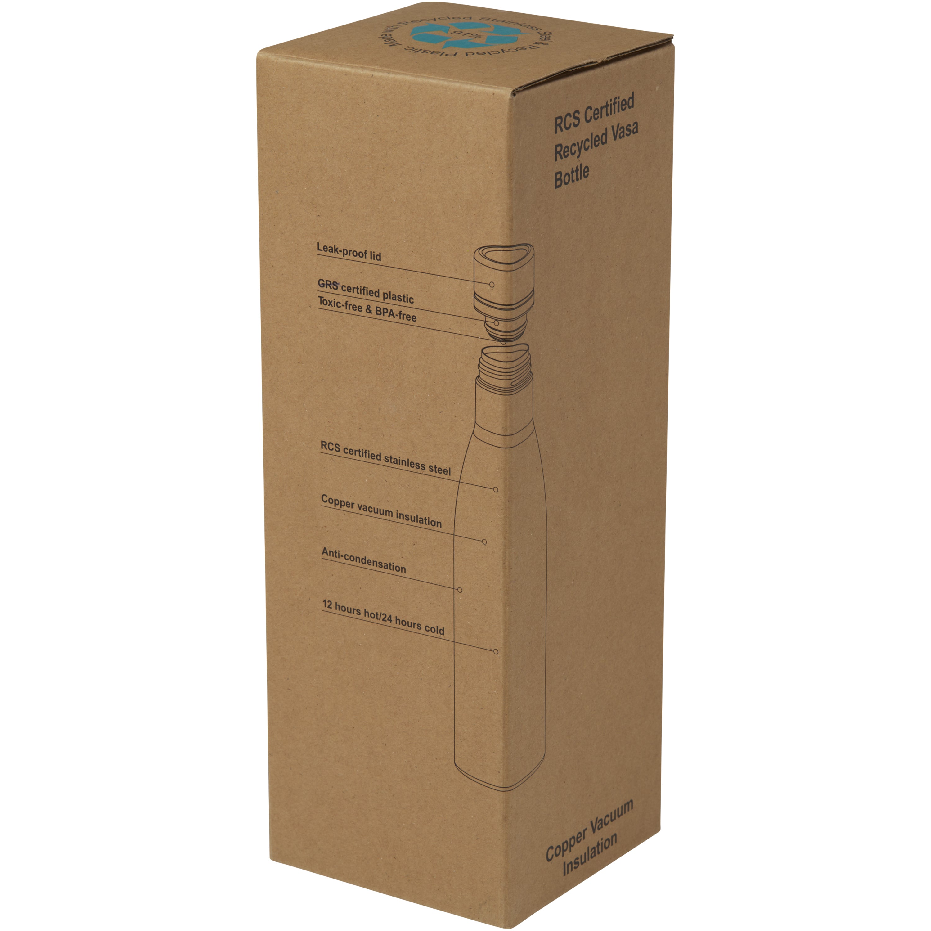 Vasa Recycled Stainless Steel Copper Insulated Bottle