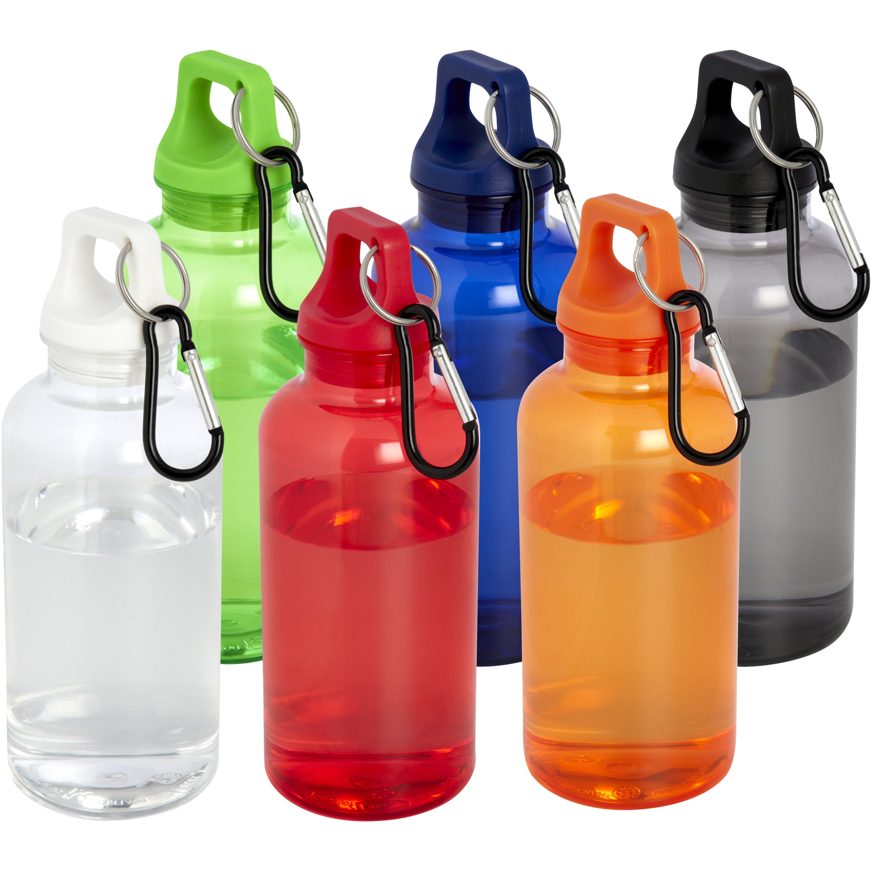 400ml Upcycled Plastic Water Bottle with Carabiner