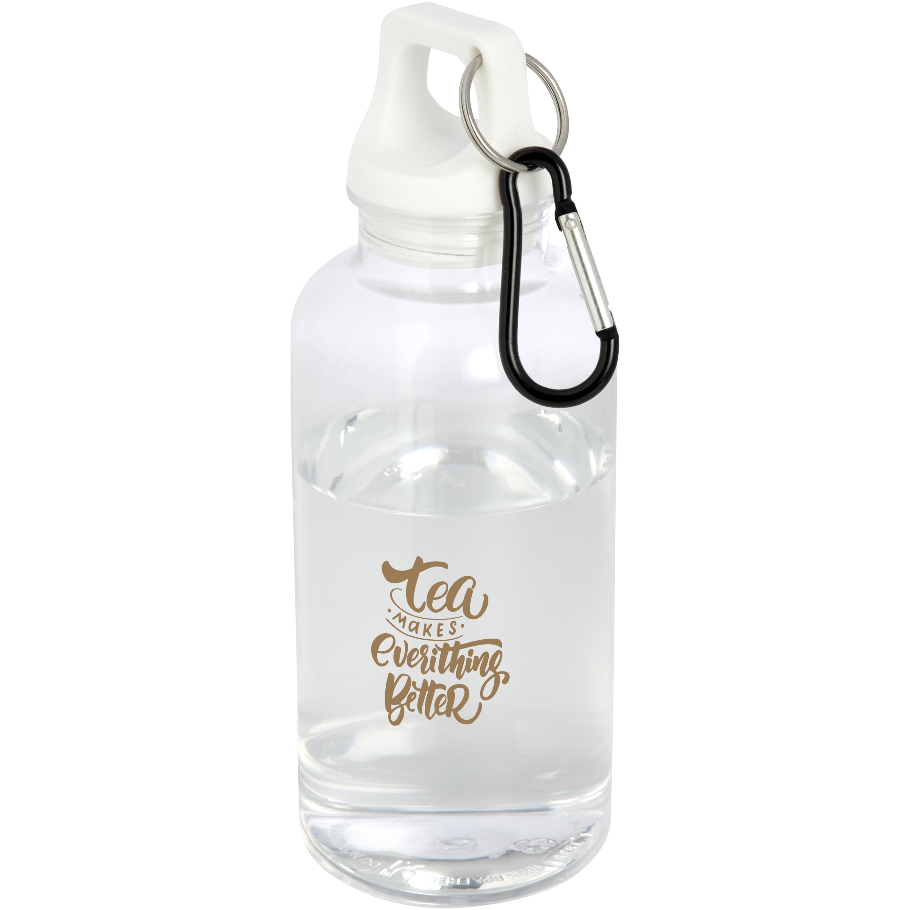 400ml Upcycled Plastic Water Bottle with Carabiner