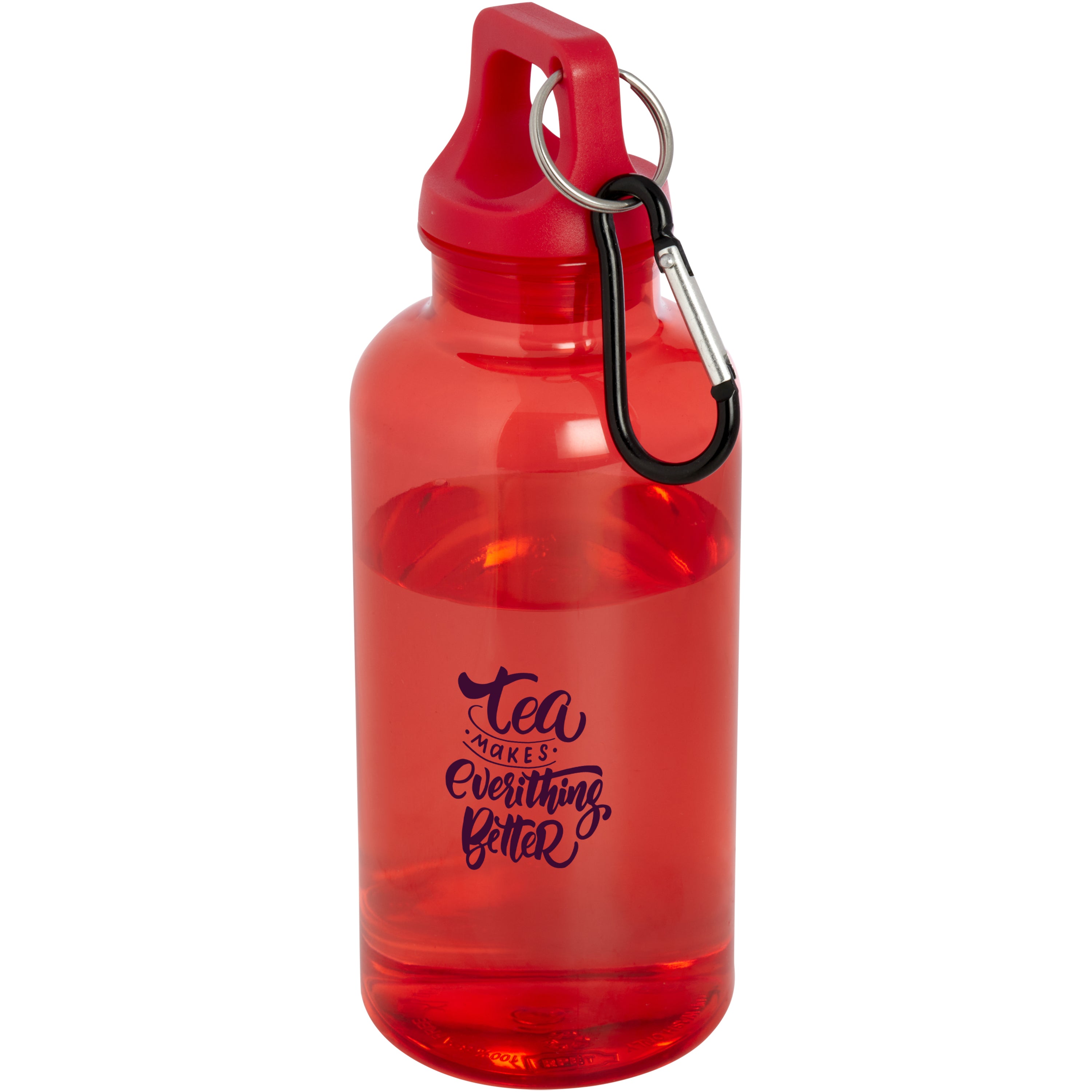 400ml Upcycled Plastic Water Bottle with Carabiner