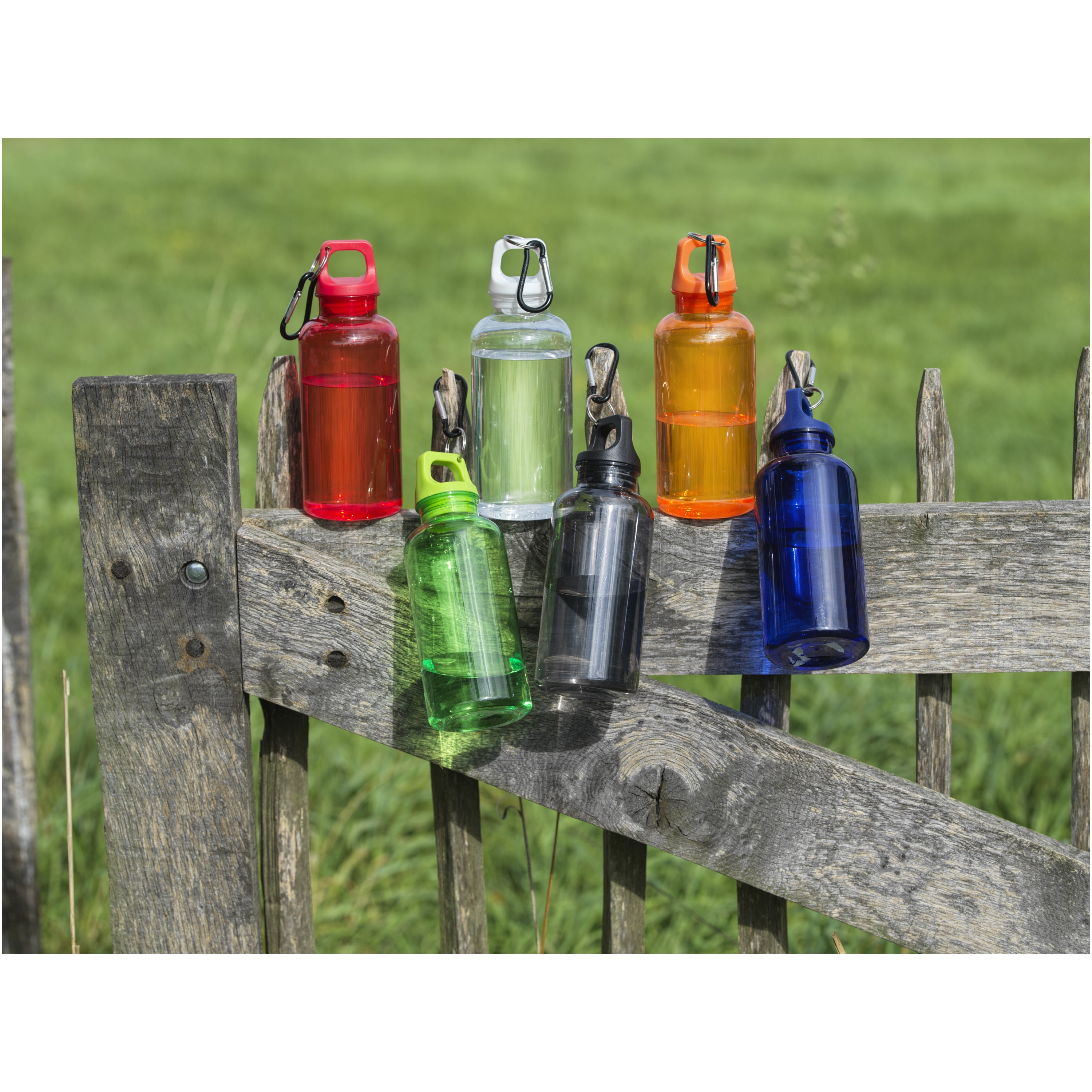 400ml Upcycled Plastic Water Bottle with Carabiner