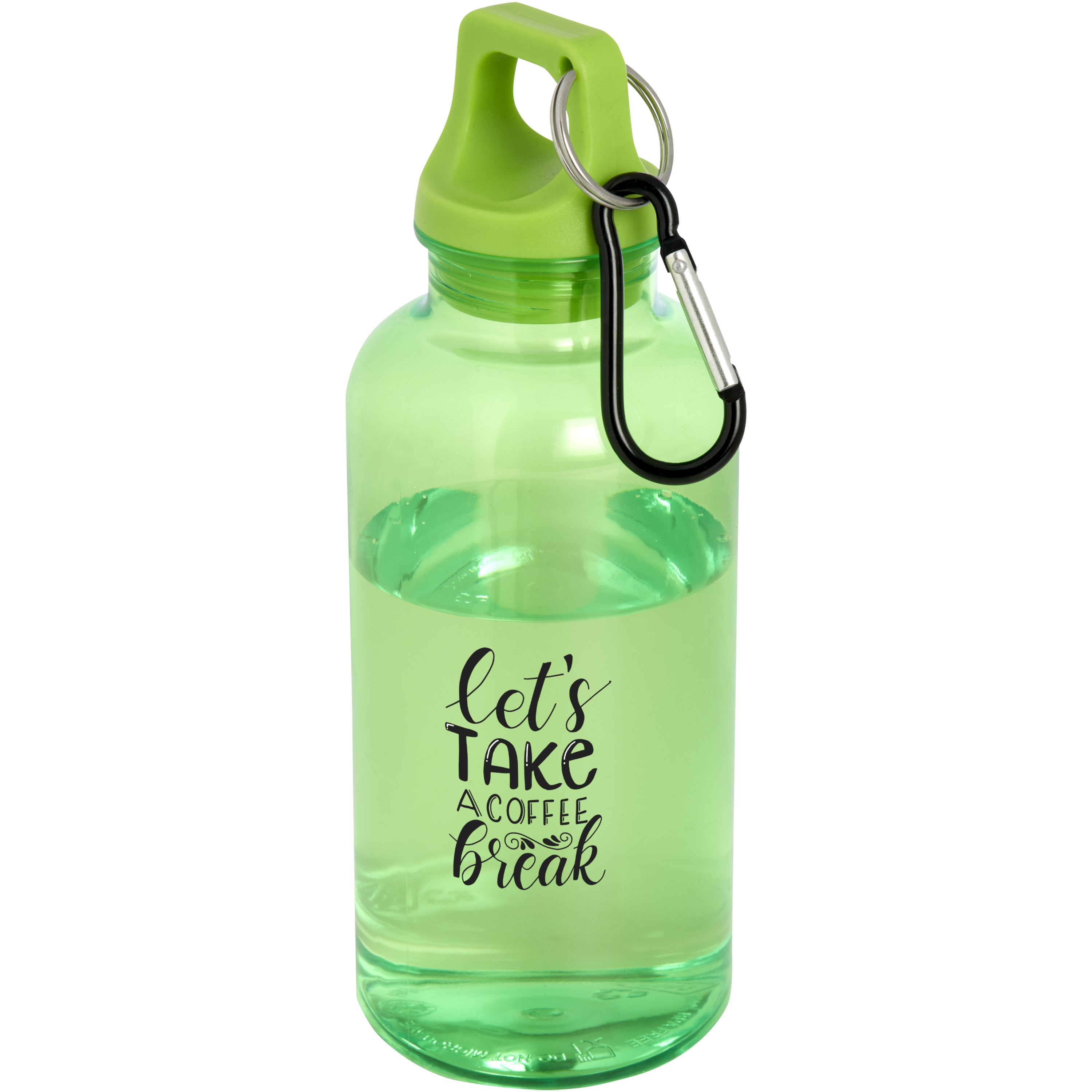 400ml Upcycled Plastic Water Bottle with Carabiner