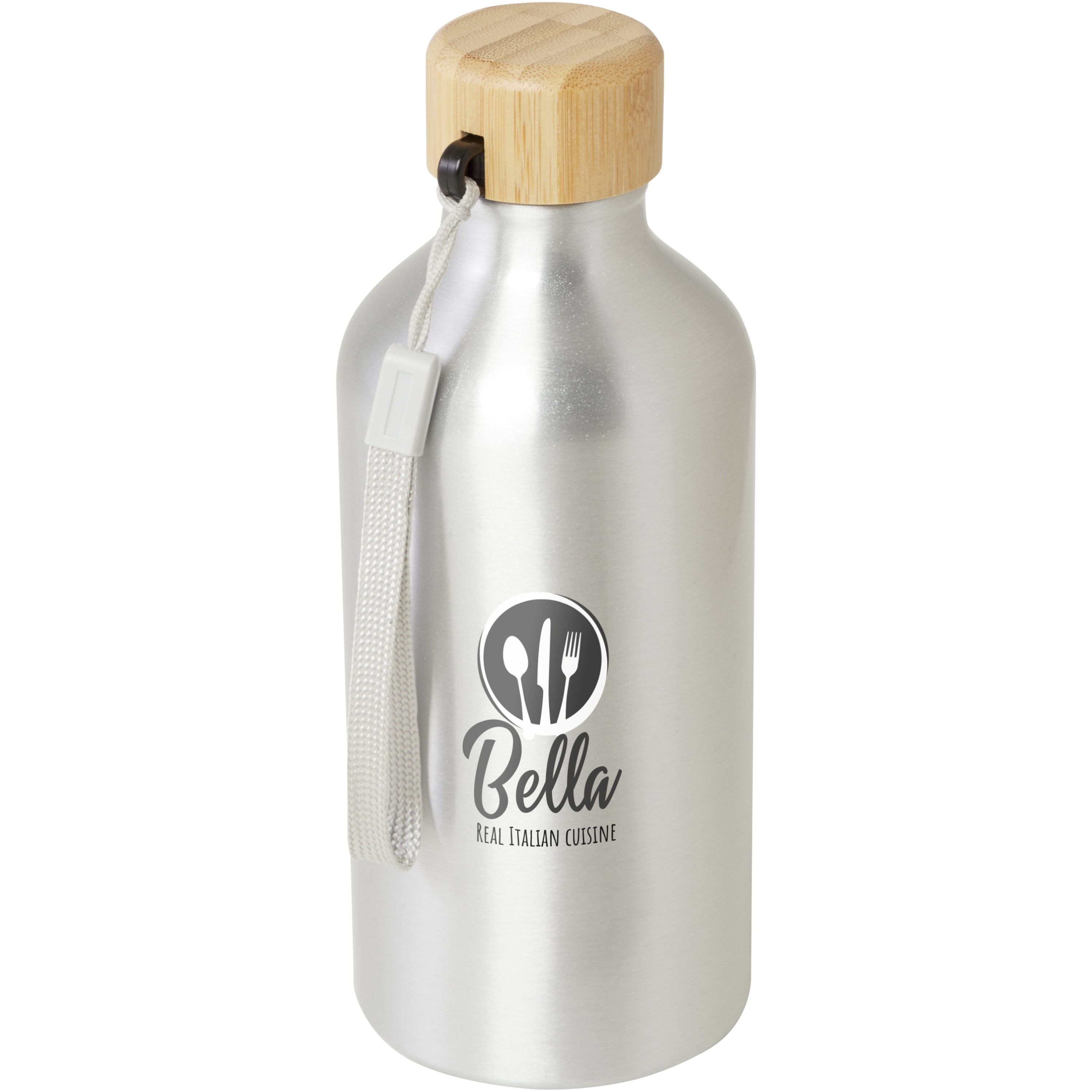 Malpeza Recycled Aluminium Bamboo Lid Water Bottle