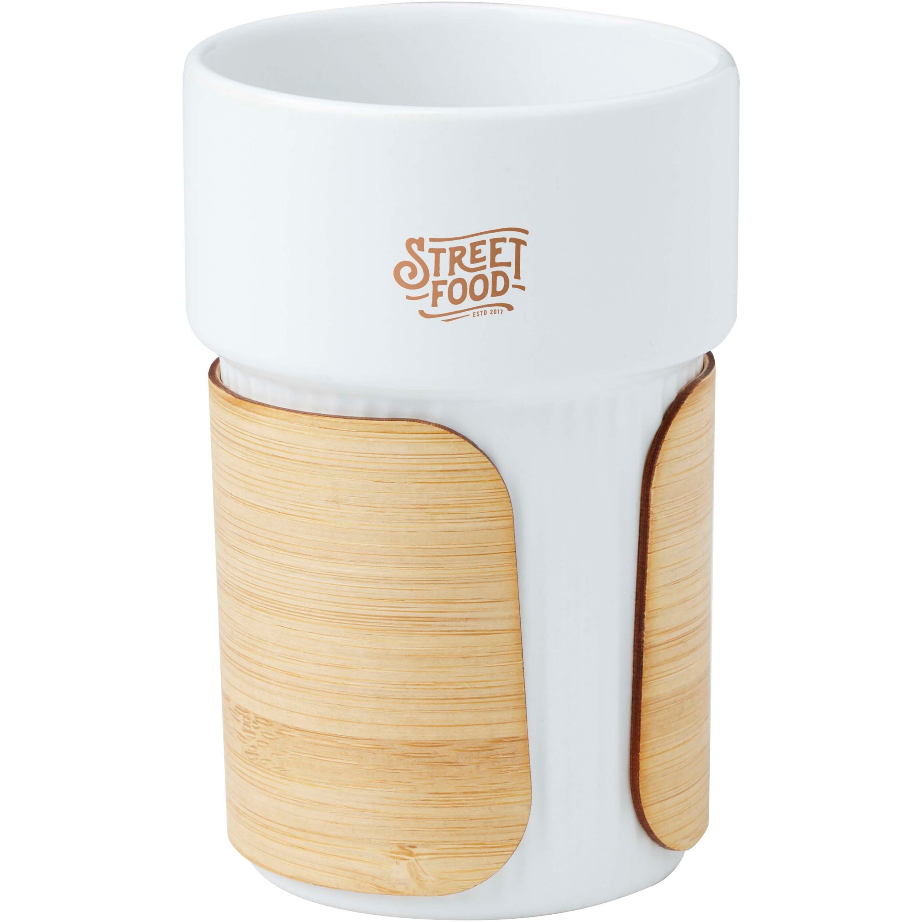 Ceramic Tumbler with Bamboo Sleeve