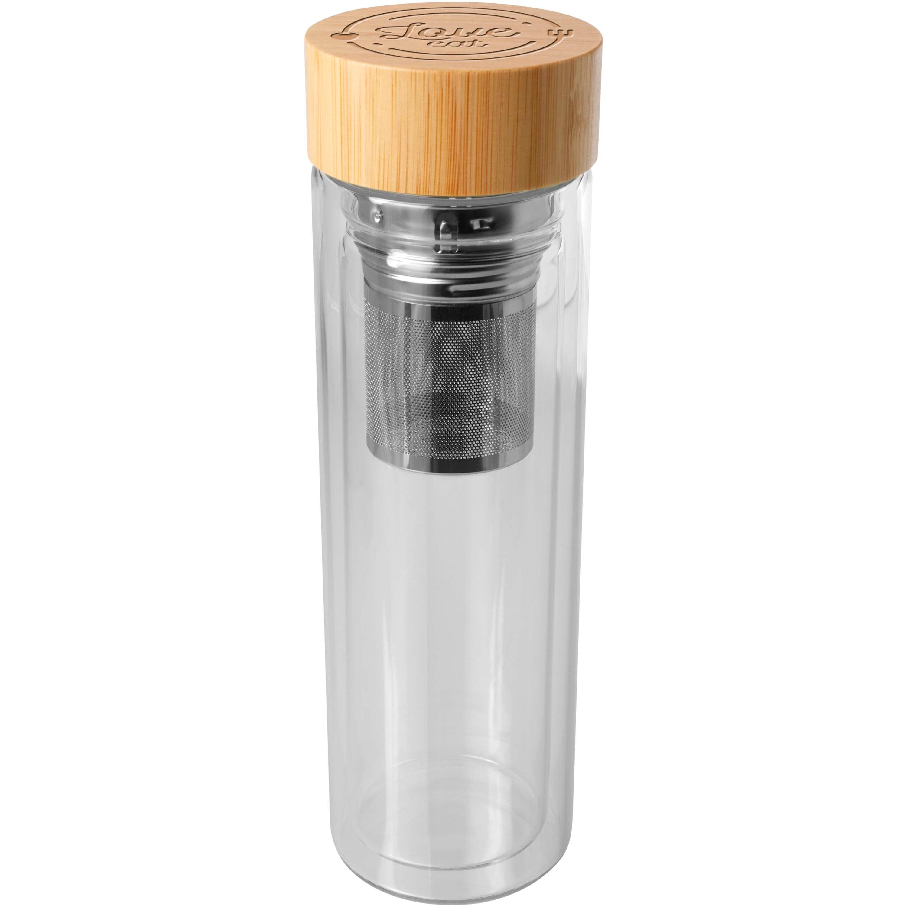 Bailey 400ml Glass Infuser Bottle with Bamboo Lid
