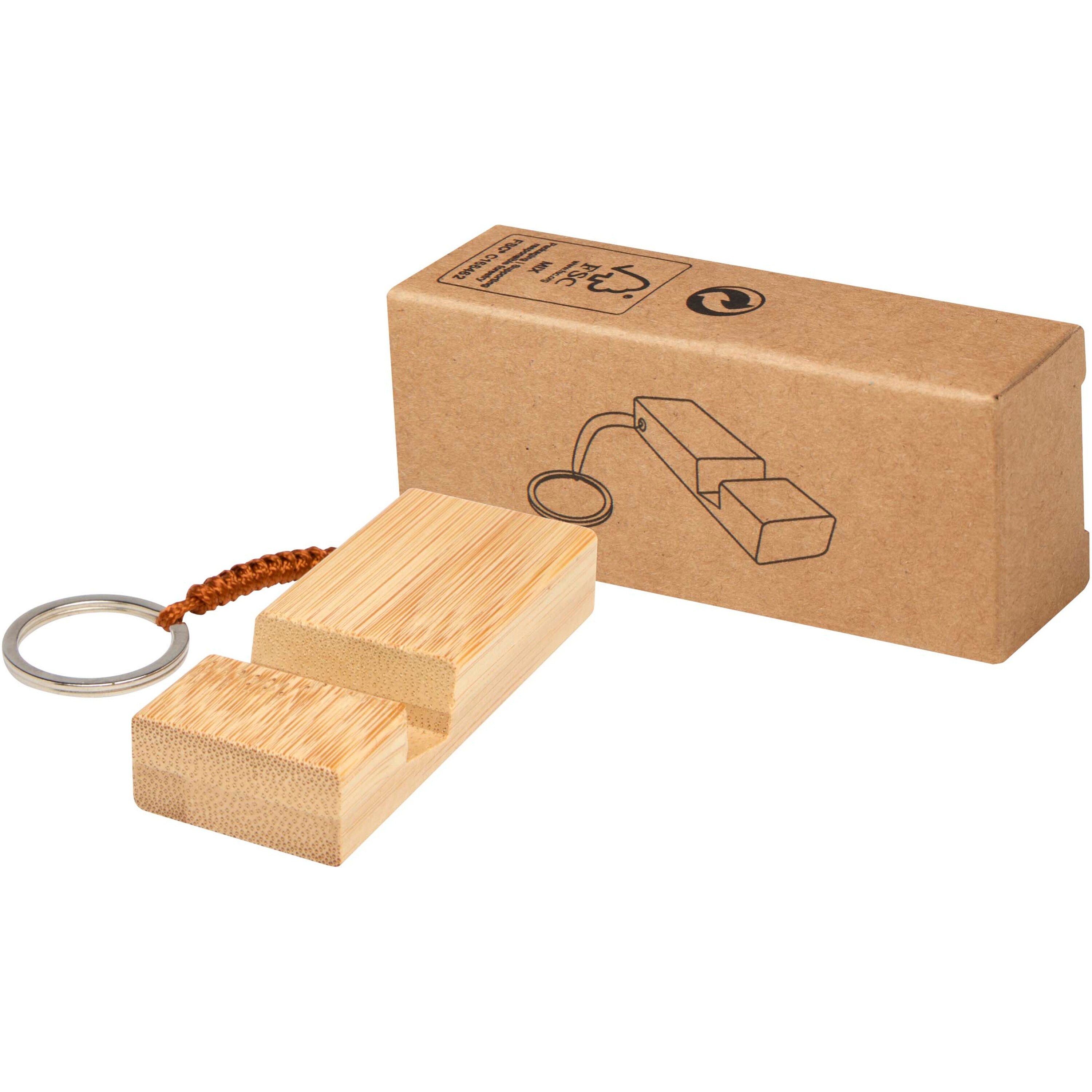 Bosona Bamboo Keyring Phone Holder