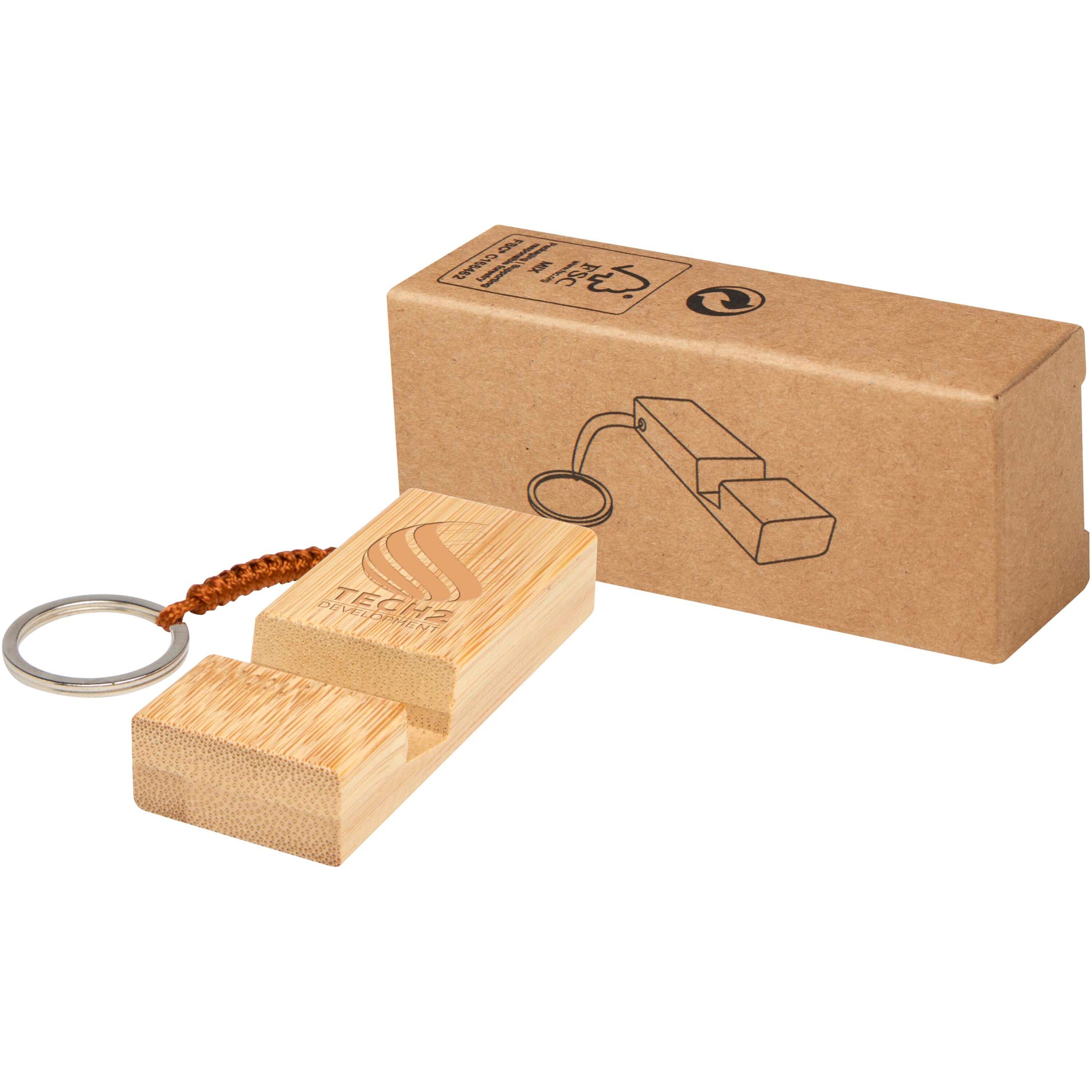 Bosona Bamboo Keyring Phone Holder