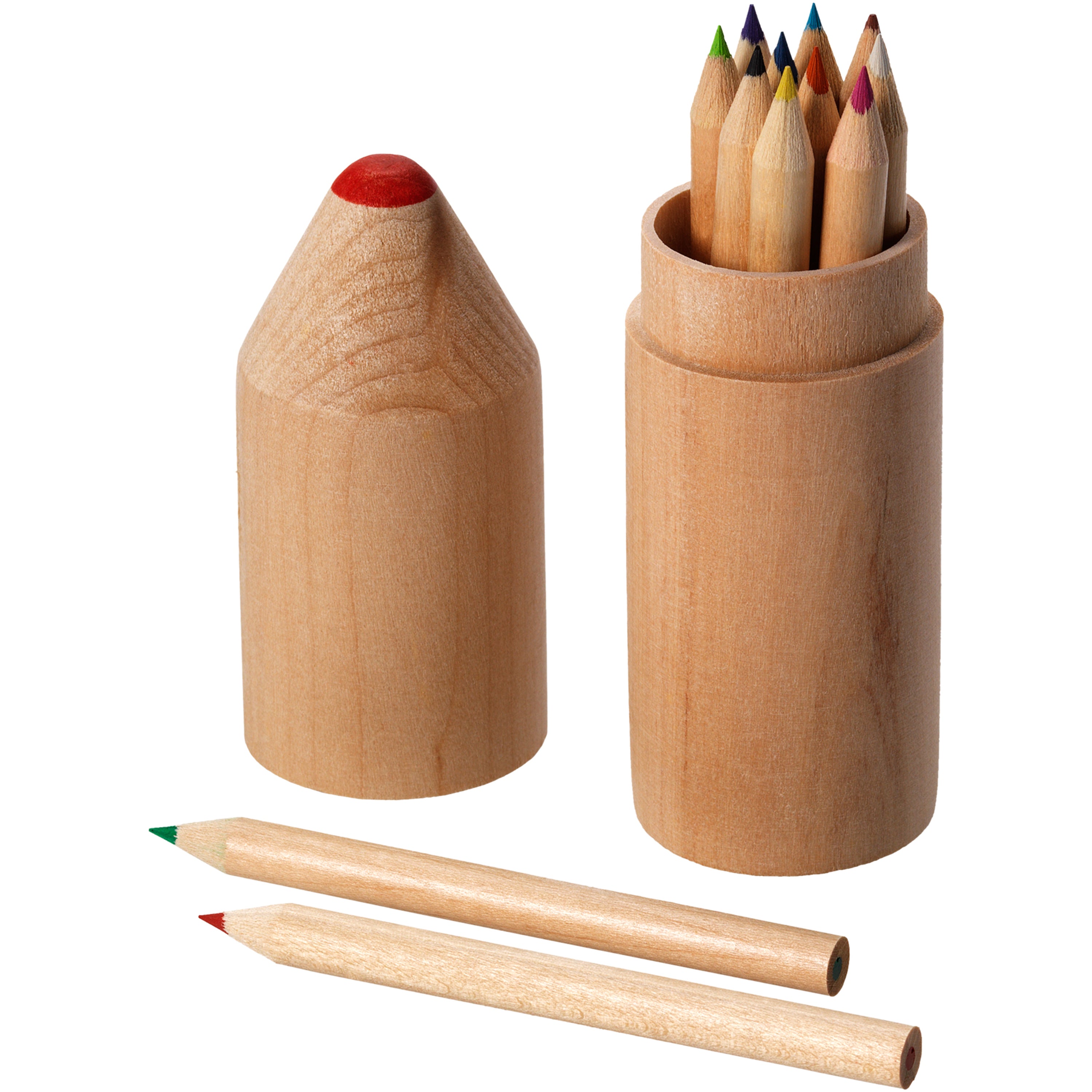 Bossy Cylindrical Wooden Pencil Set