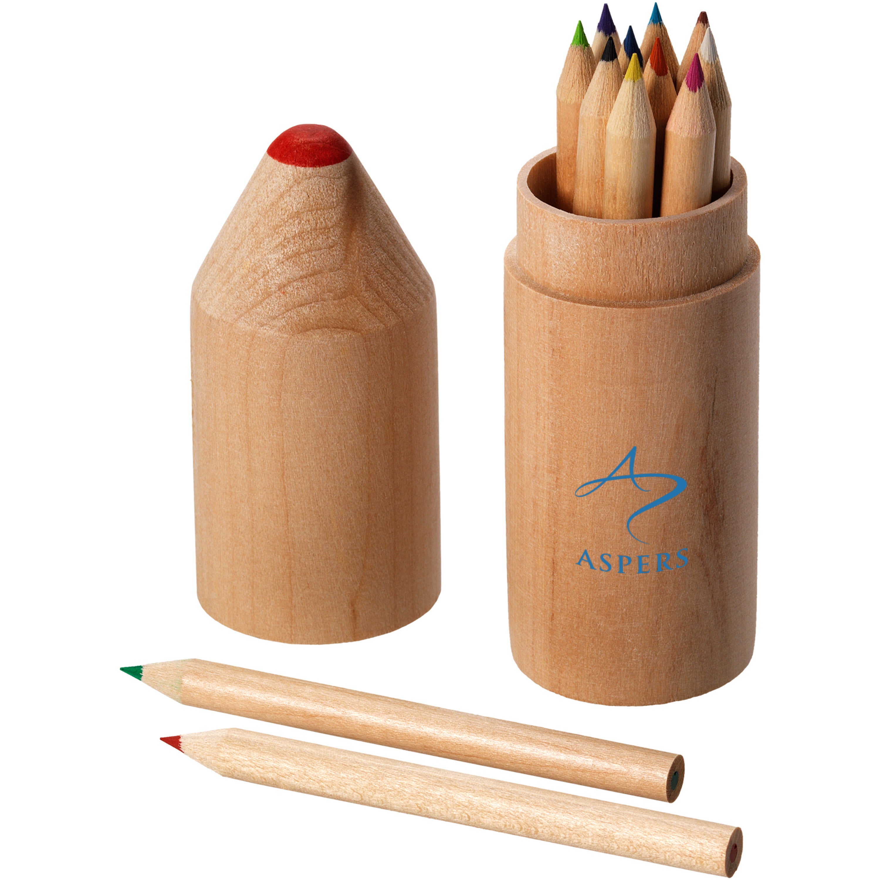 Bossy Cylindrical Wooden Pencil Set