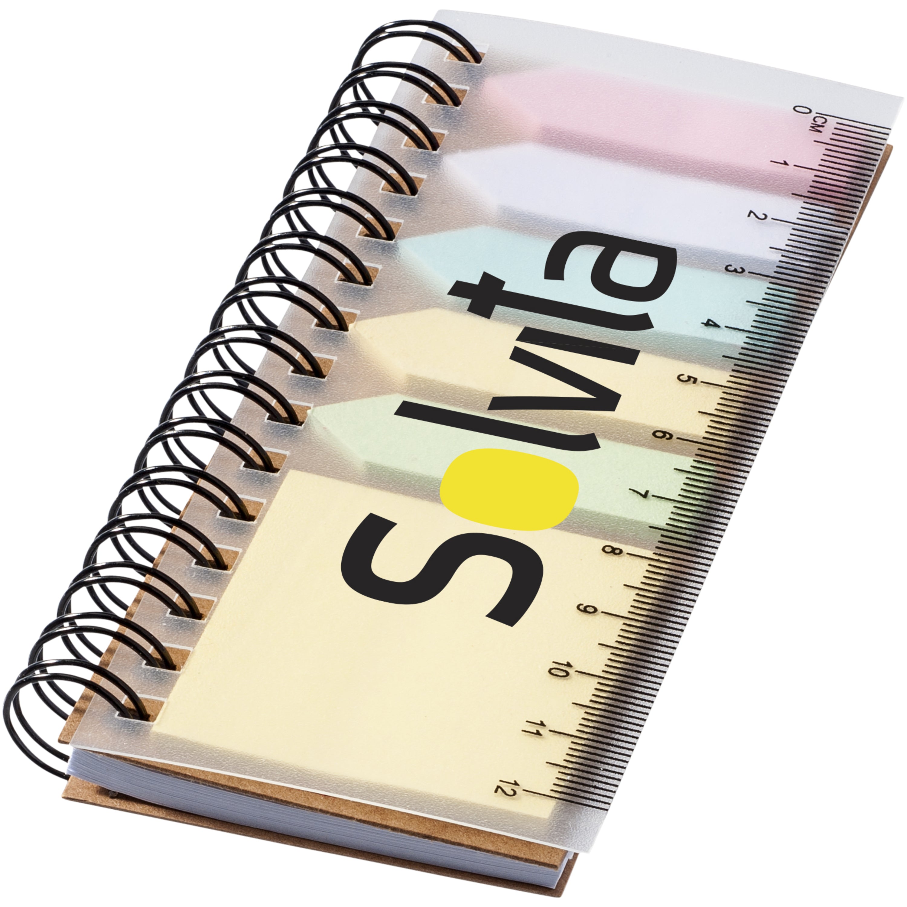 Spiral Notebook with Coloured Sticky Notes