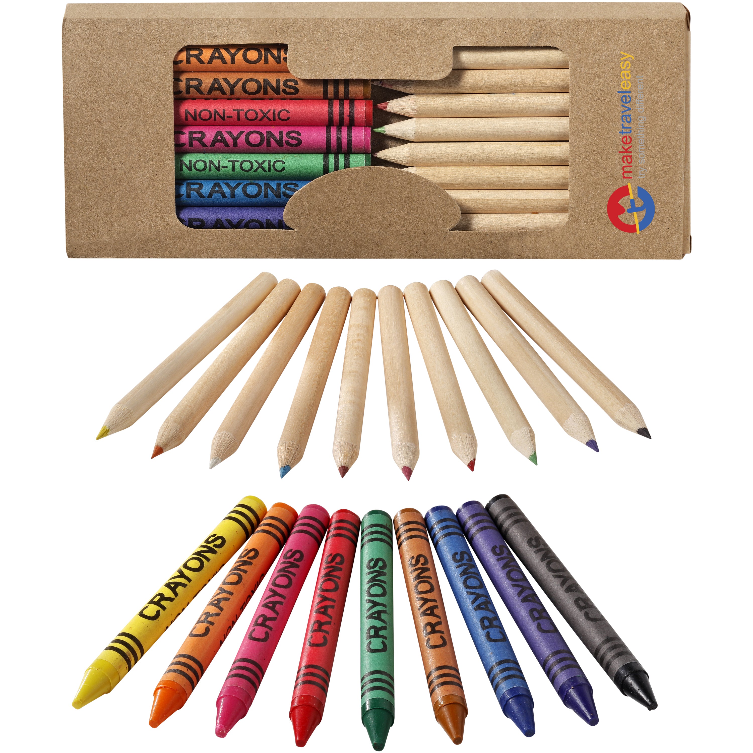 19-Piece Coloured Pencil and Crayon Set