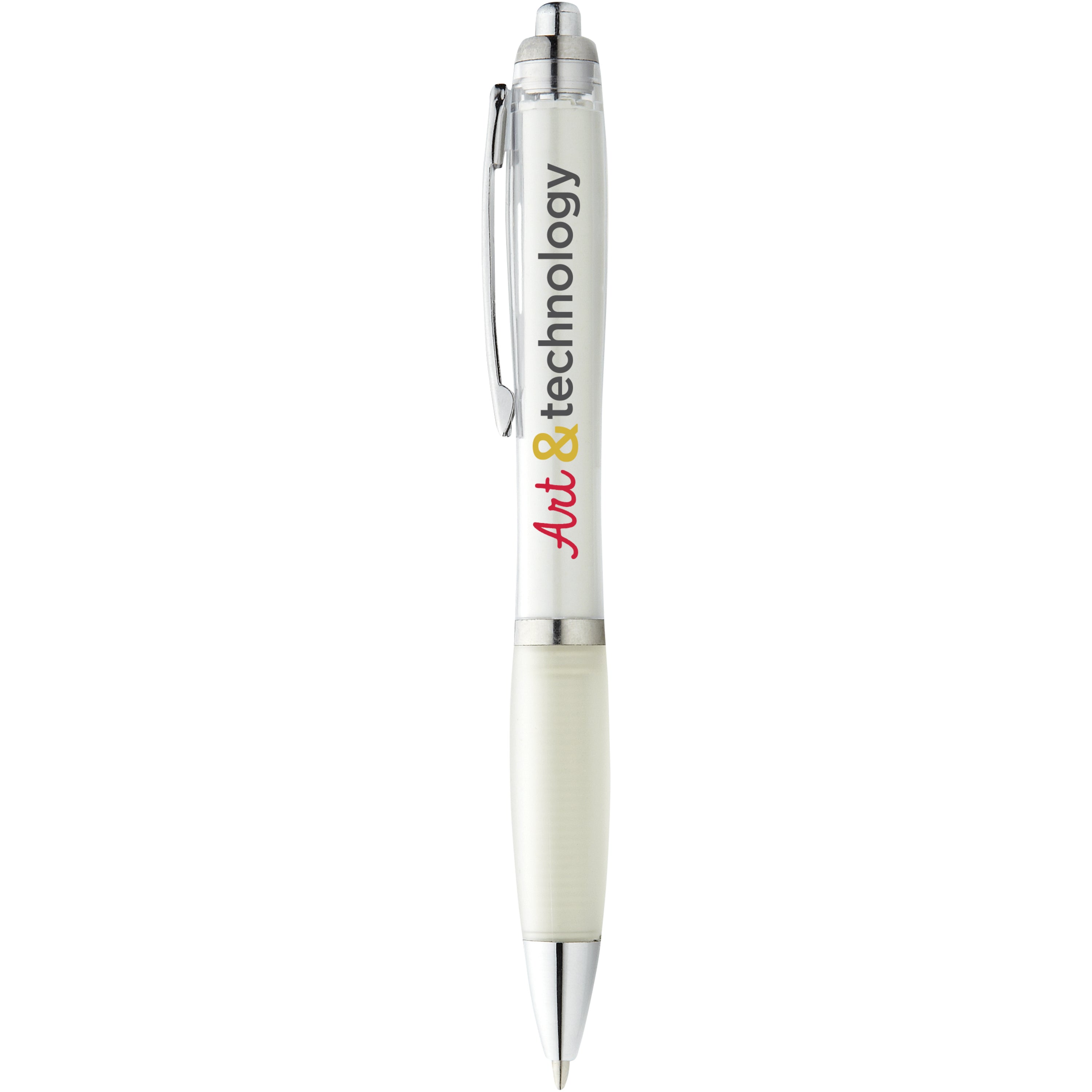 Coloured Barrel and Soft Touch Grip Ballpoint Pen