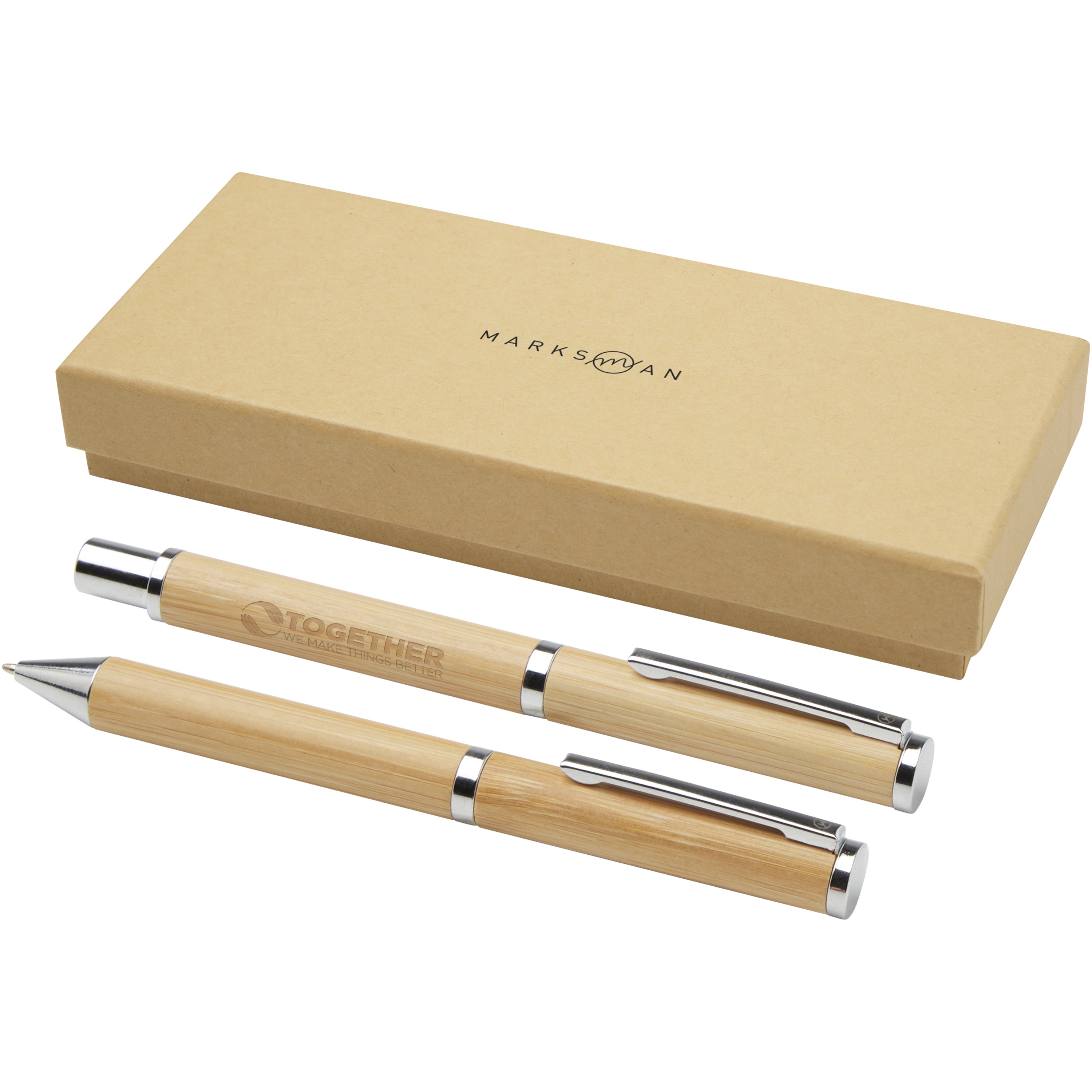 Apolys Bamboo Roller and Ballpoint Pen Gift Set