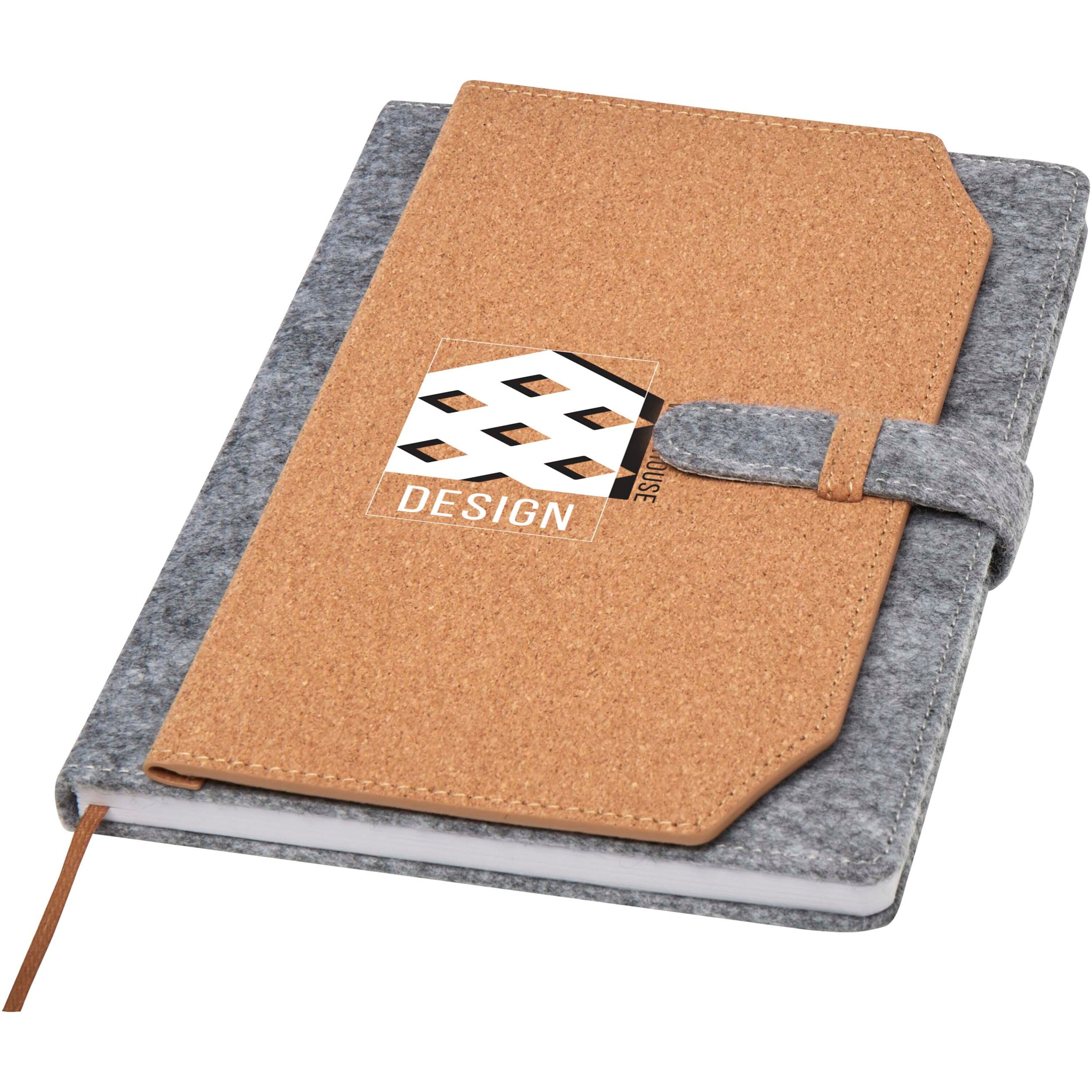 Viviana A5 Recycled Felt and Cork Notebook