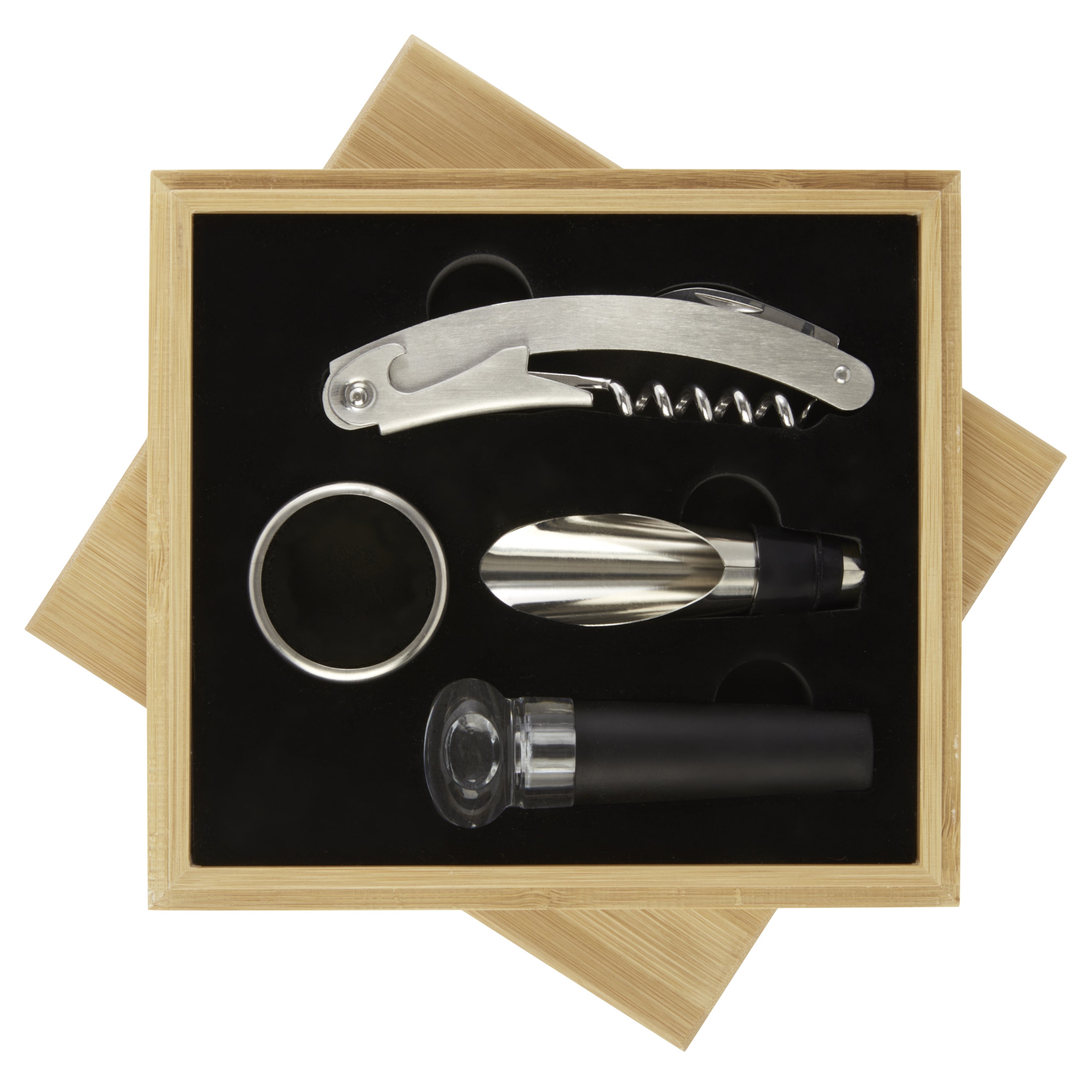 Syrat 4-Piece Wine Set in Bamboo Gift Box