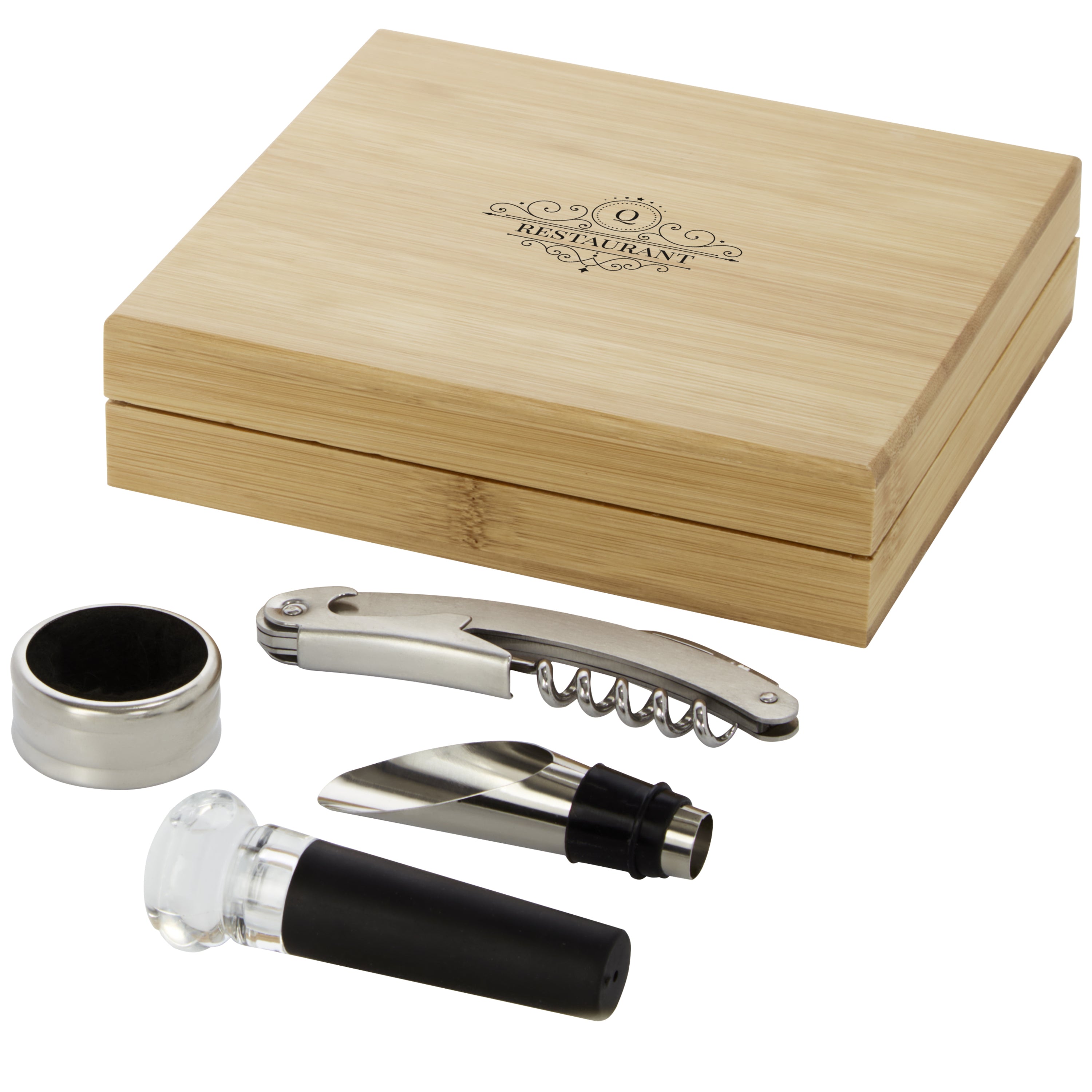 Syrat 4-Piece Wine Set in Bamboo Gift Box