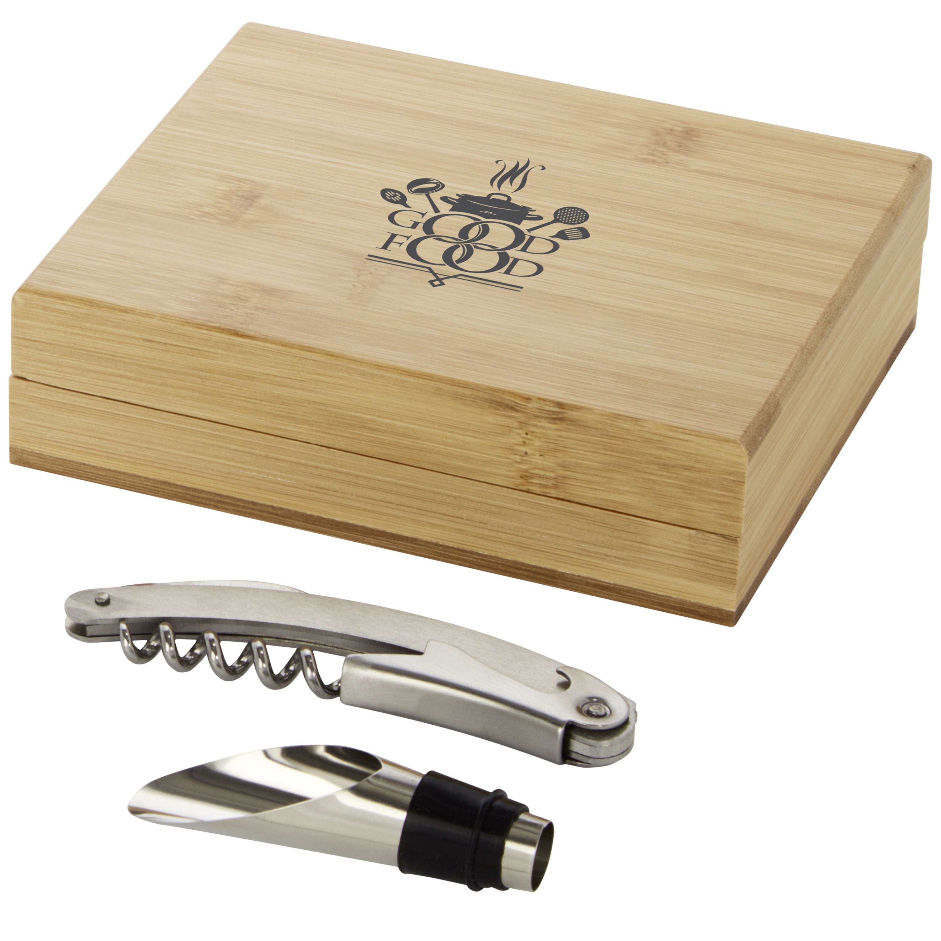 Merlou 2-Piece Wine Set in Bamboo Gift Box