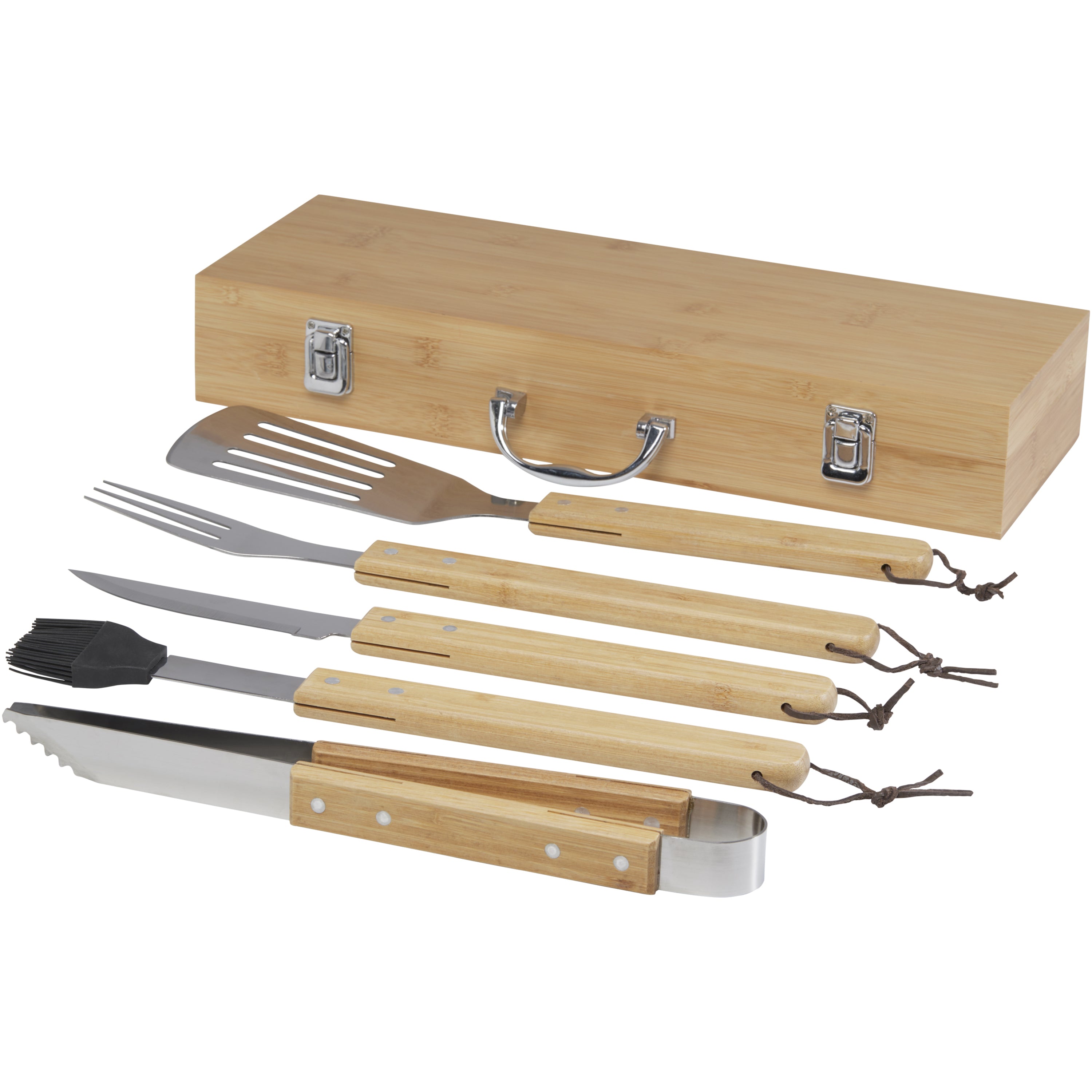 5-Piece Bamboo BBQ Tools Set