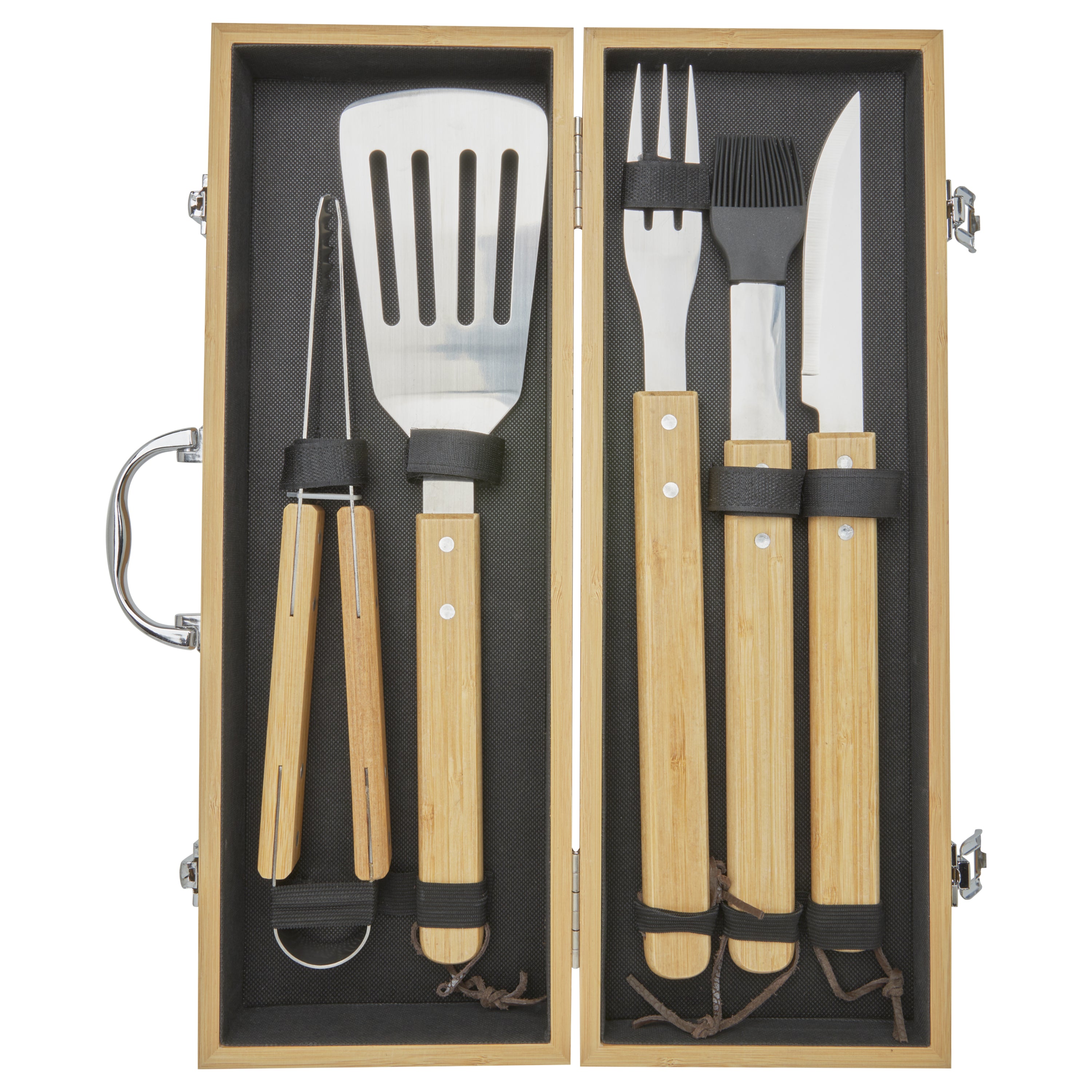 5-Piece Bamboo BBQ Tools Set