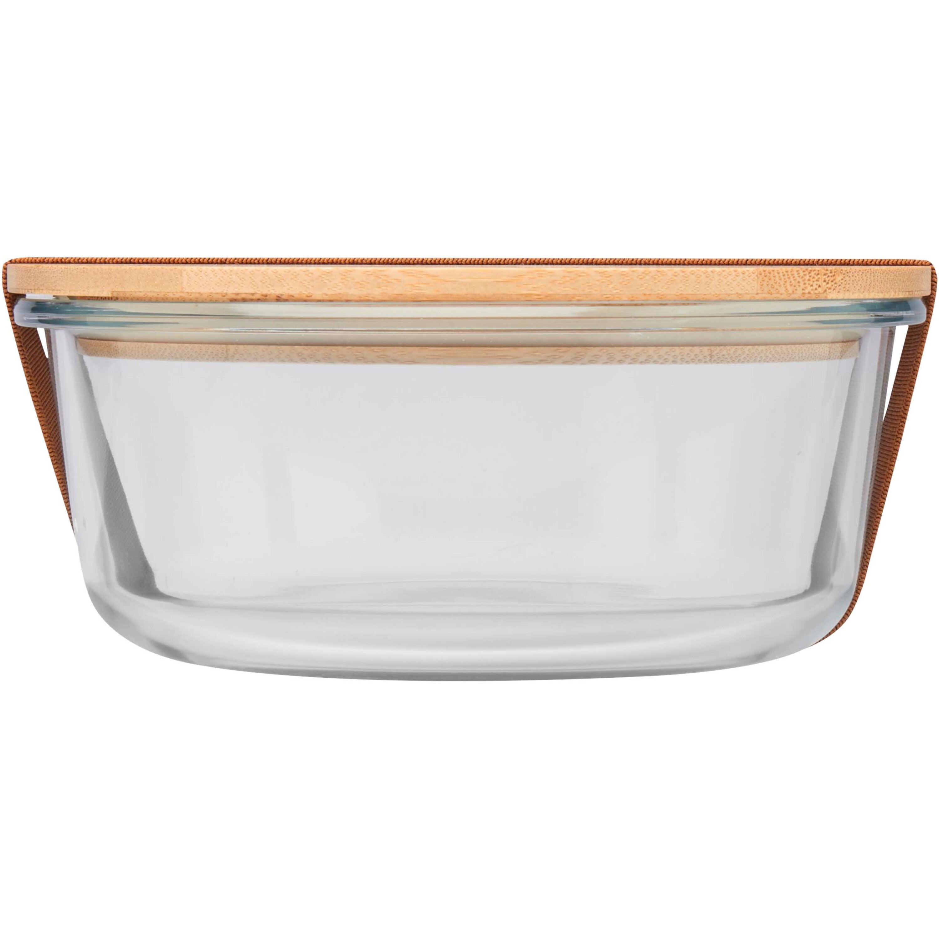 Glass Salad Bowl with Bamboo Lid