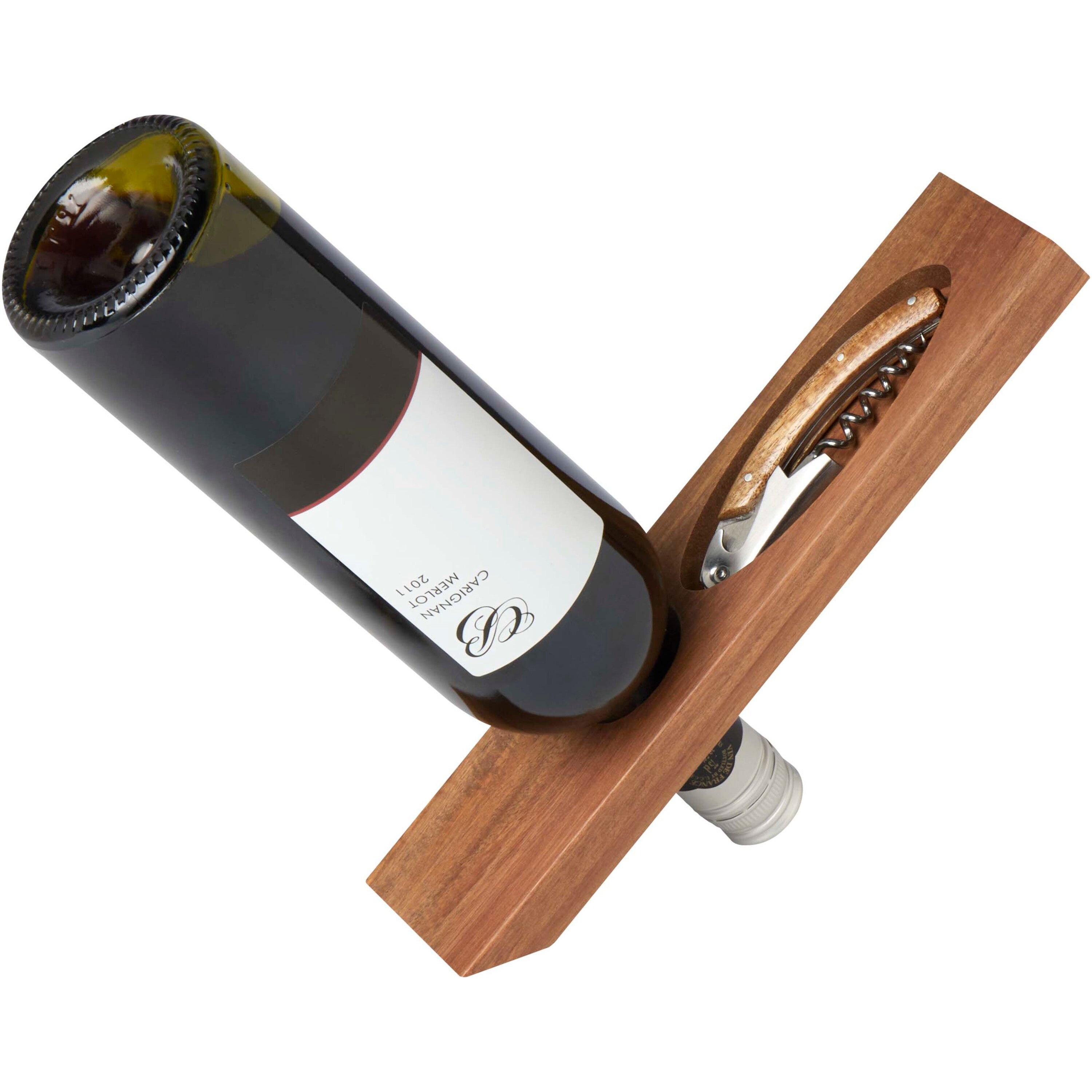 Acacia Wood Wine Holder and Multi Tool Set