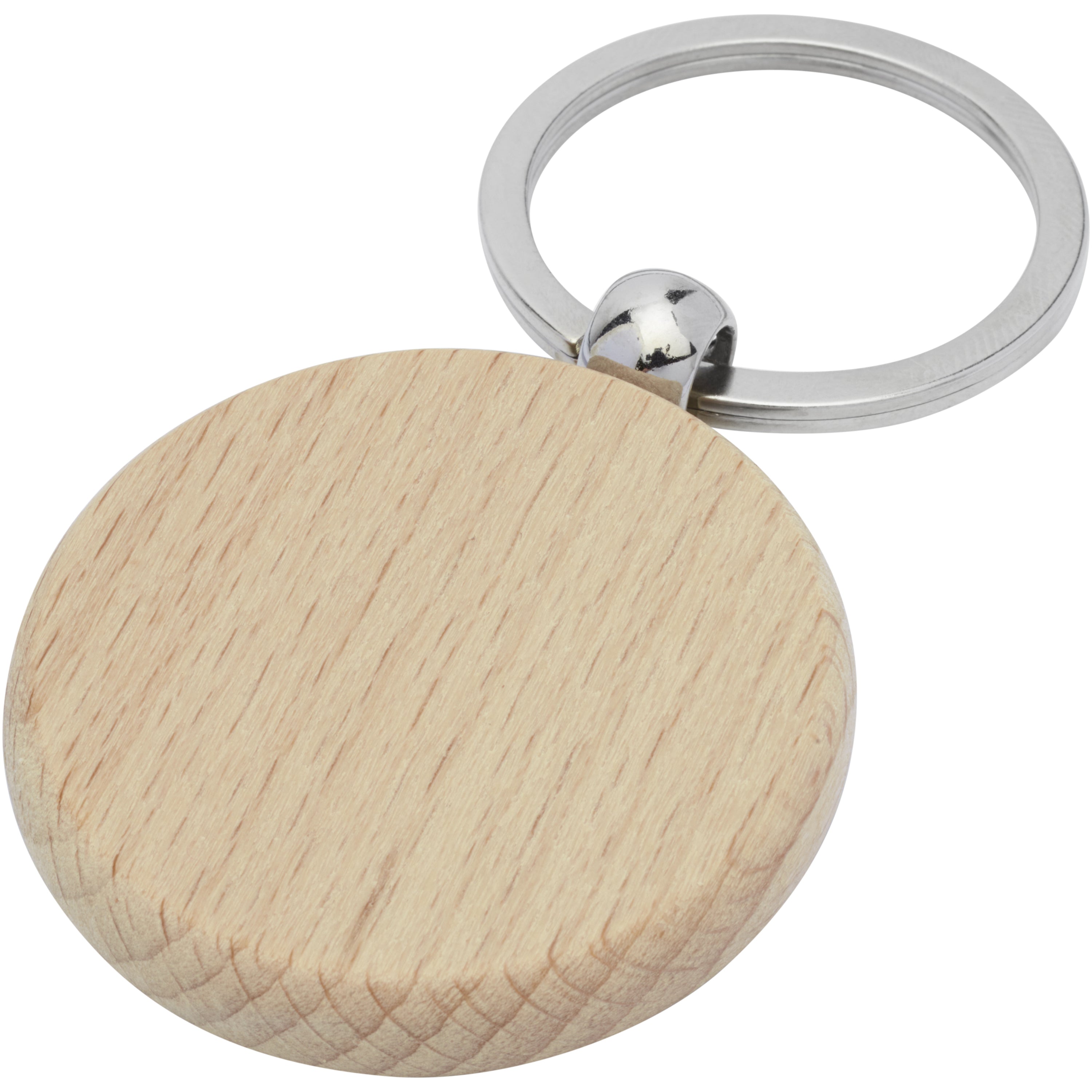 Giovanni Beech Wood Round Keyring