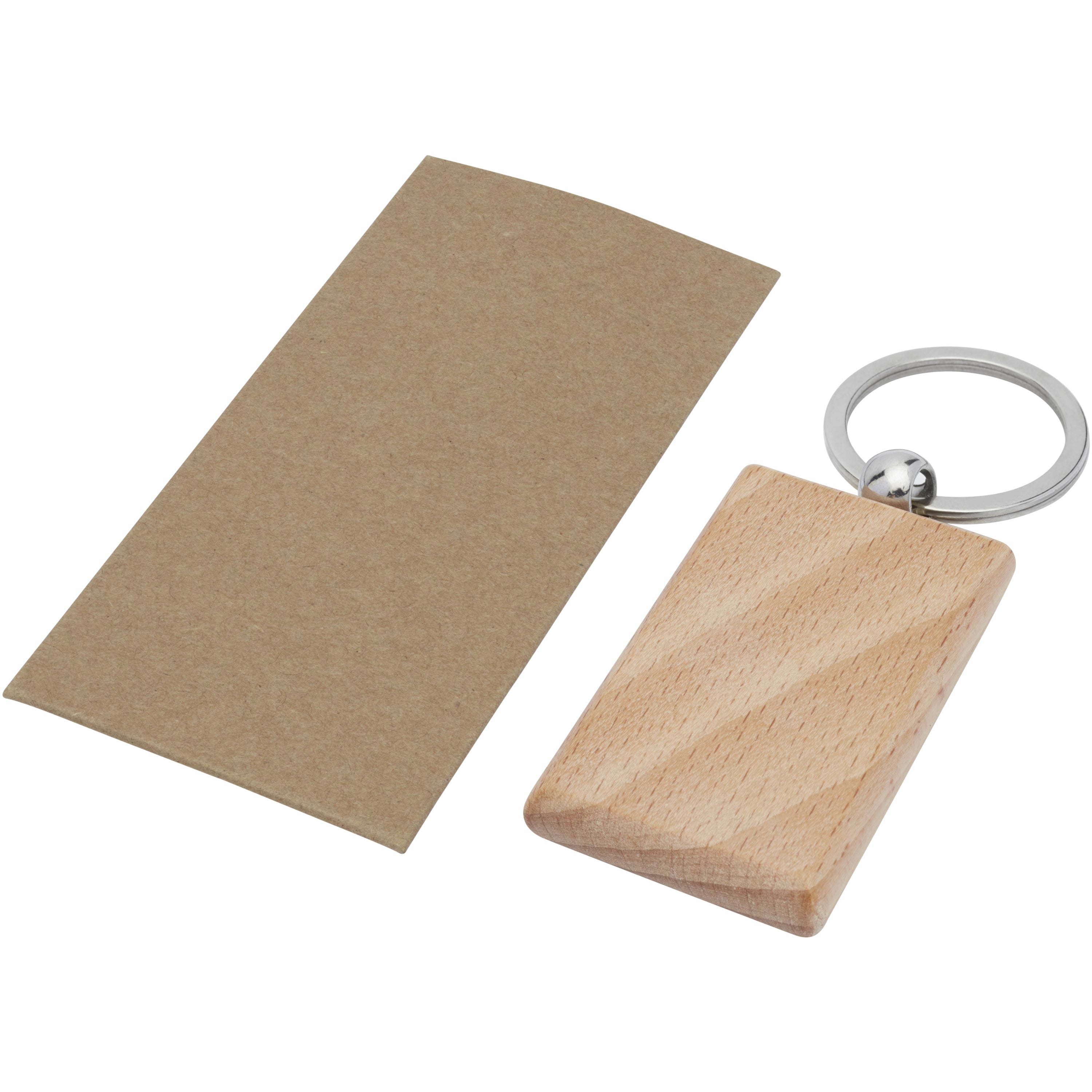 Gian Beech Wood Rectangular Keyring