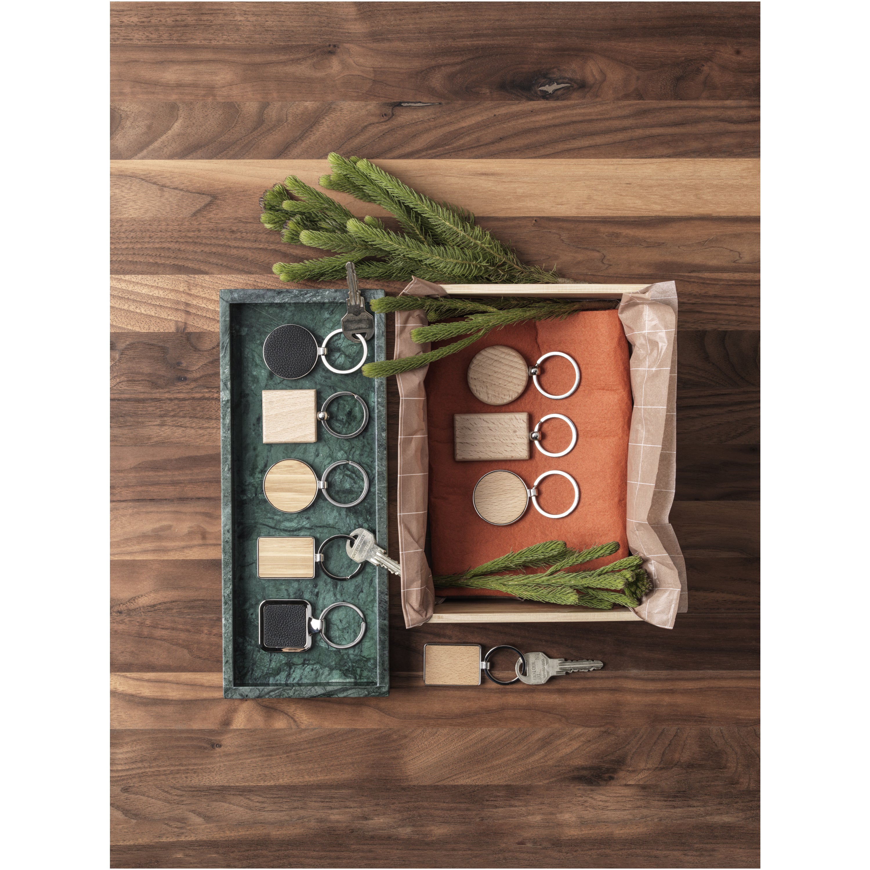 Moreno Beech Wood Round Keyring