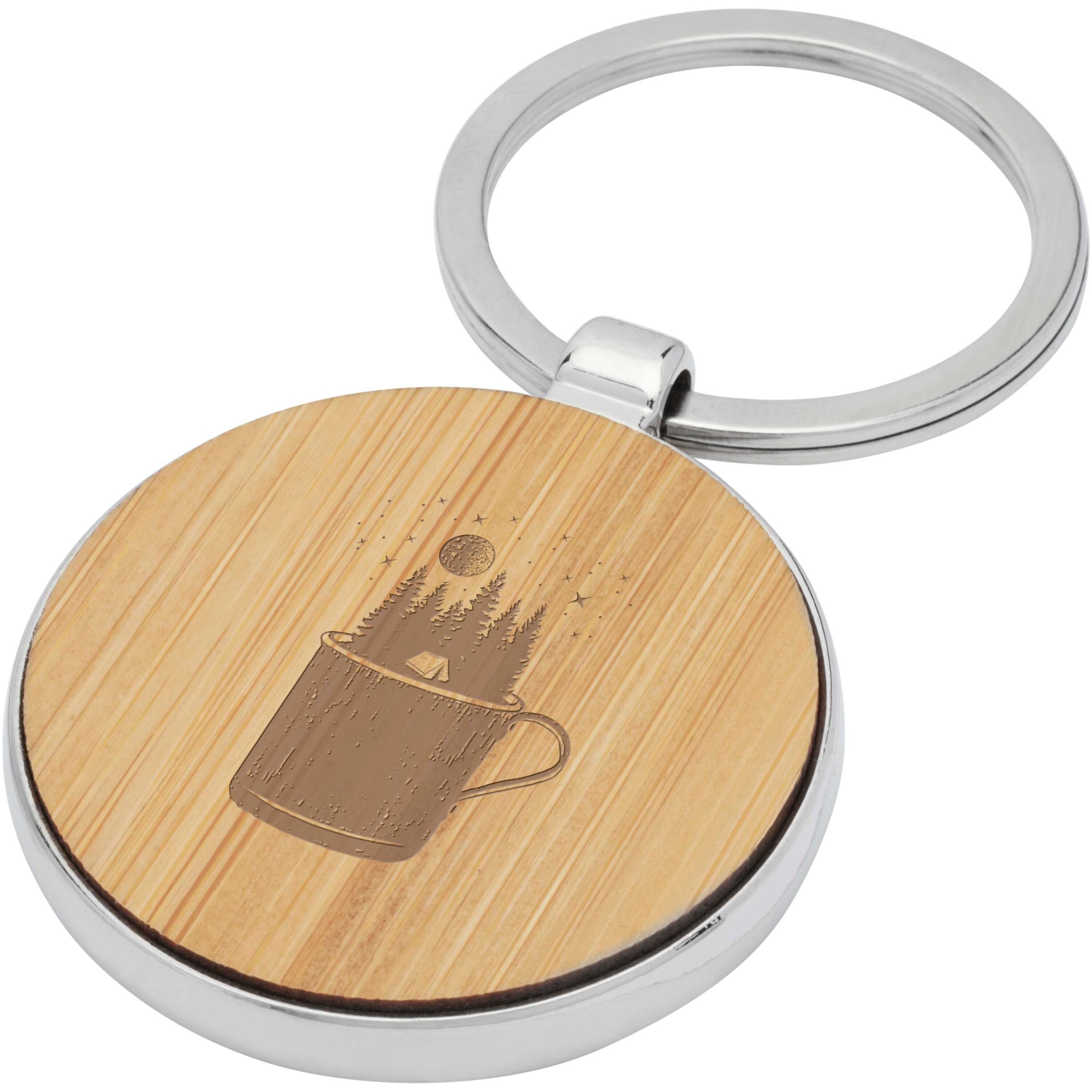 Nina Bamboo Round Keychain