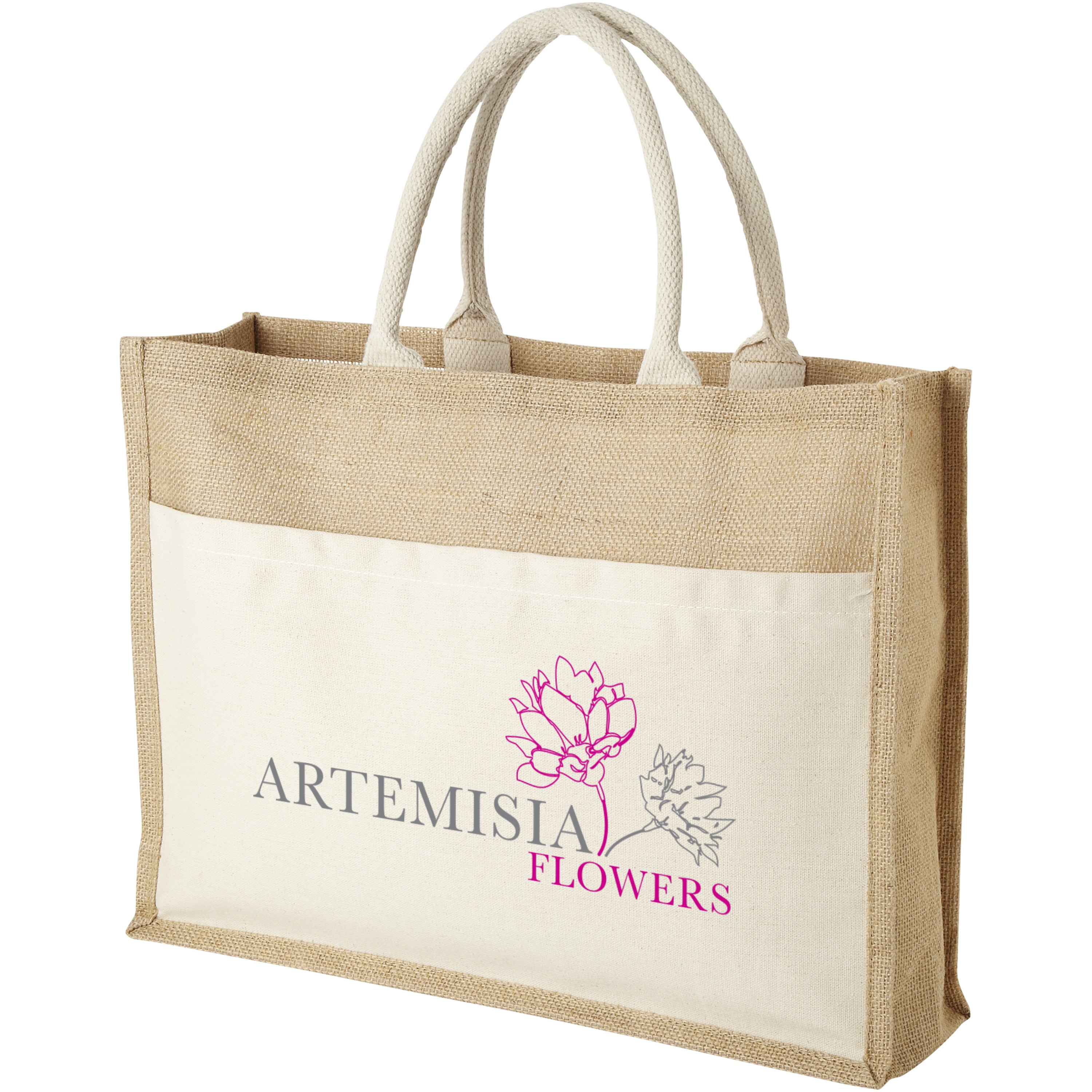 Mumbay Cotton Pocket Jute Tote Bag