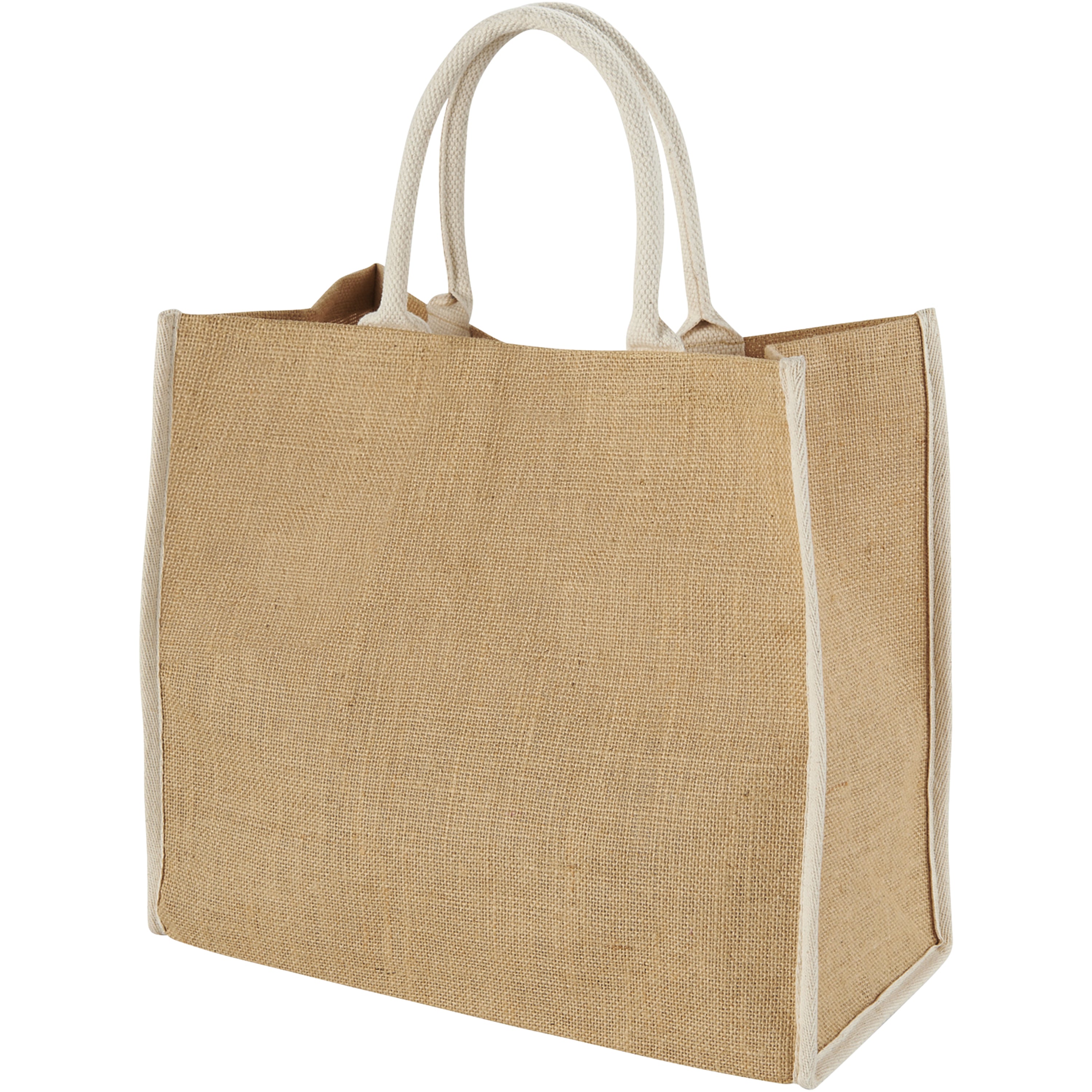 Coloured Edge Jute Tote Bag
