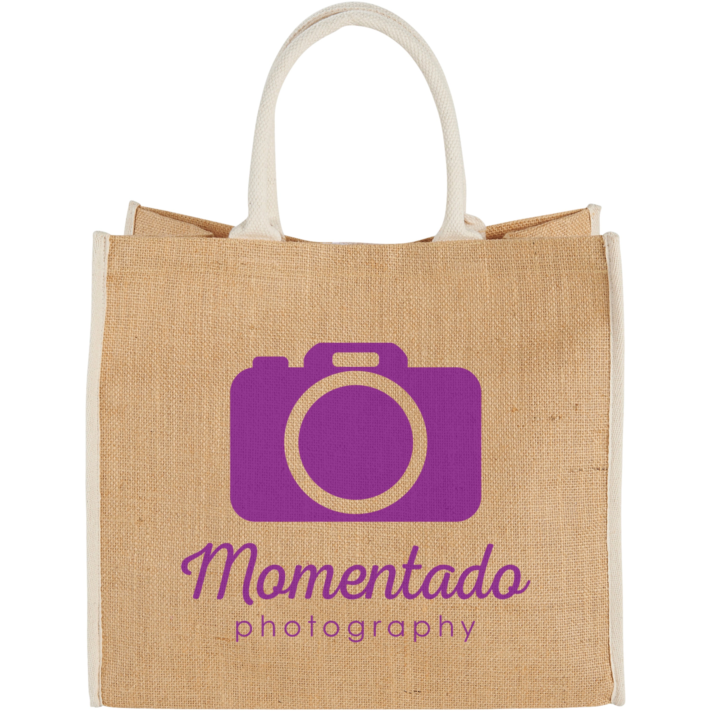 Coloured Edge Jute Tote Bag