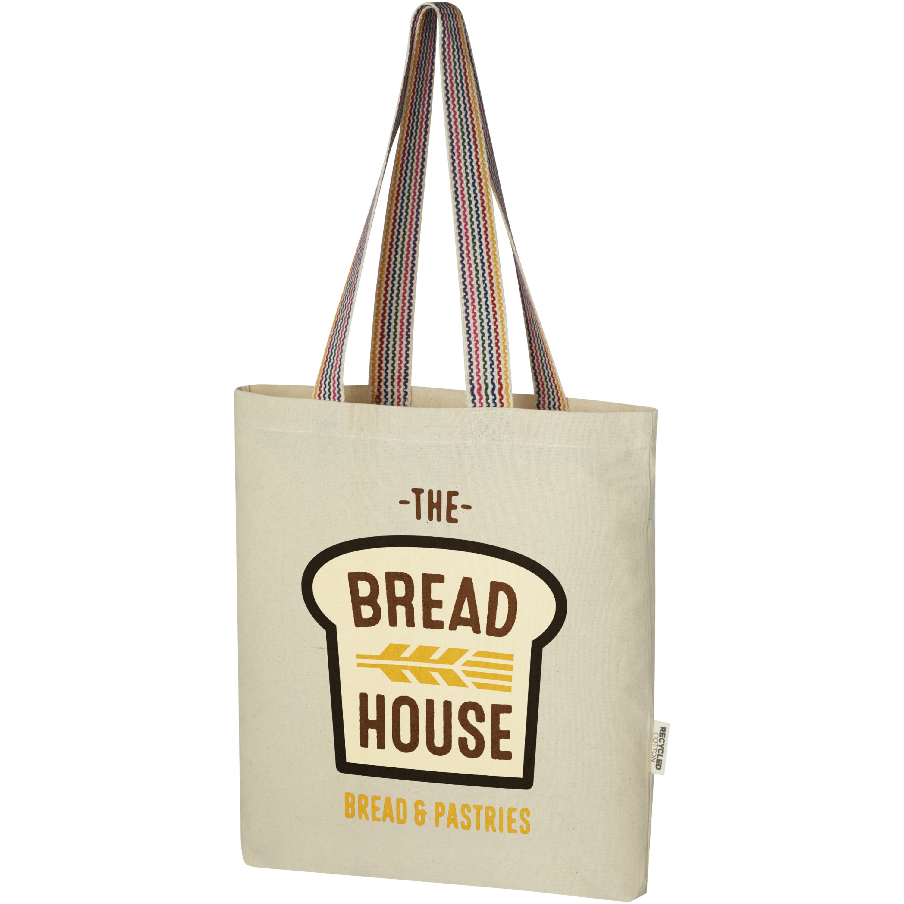 Rainbow Handle Recycled Cotton Tote Bag