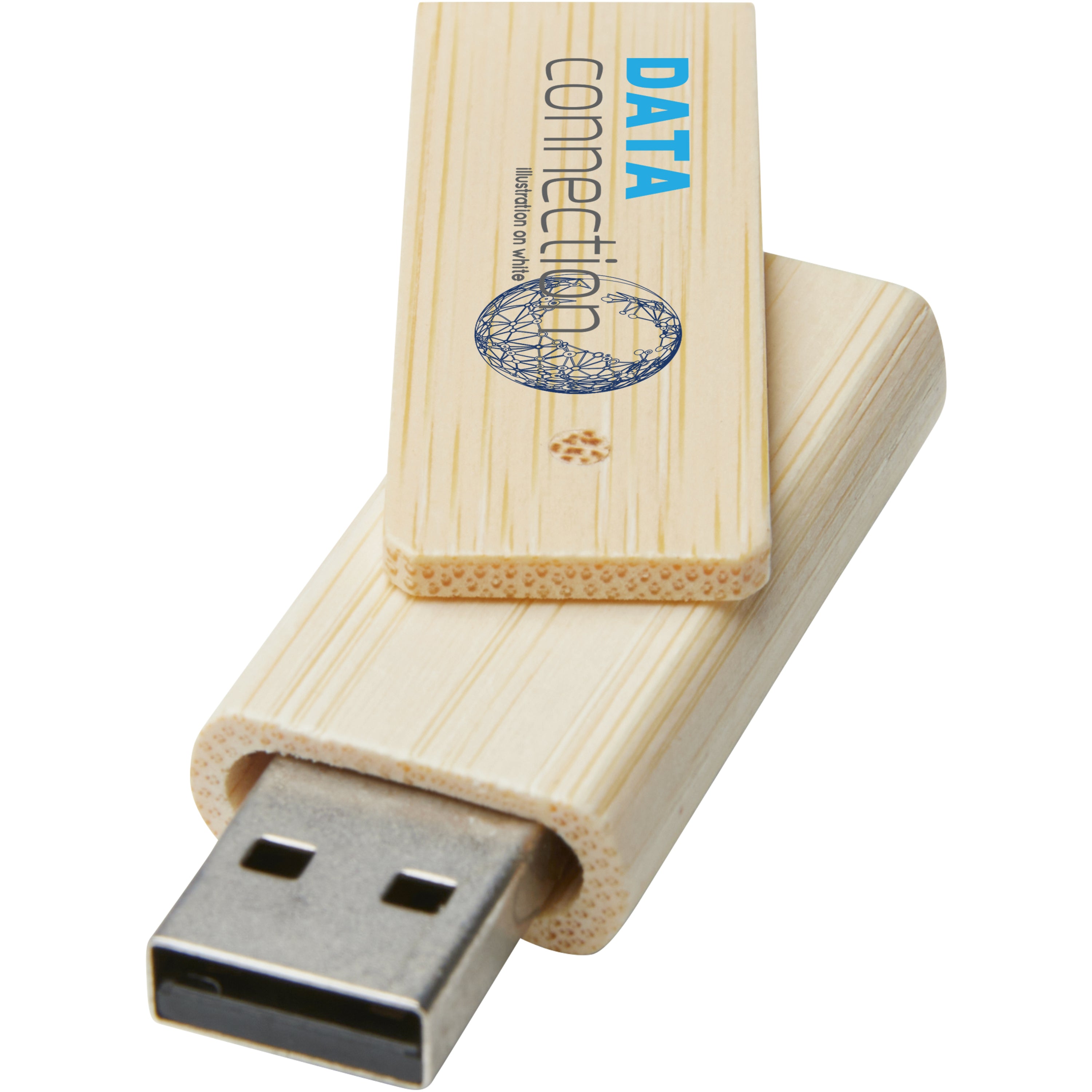 Rotating USB Flash Drive in Bamboo