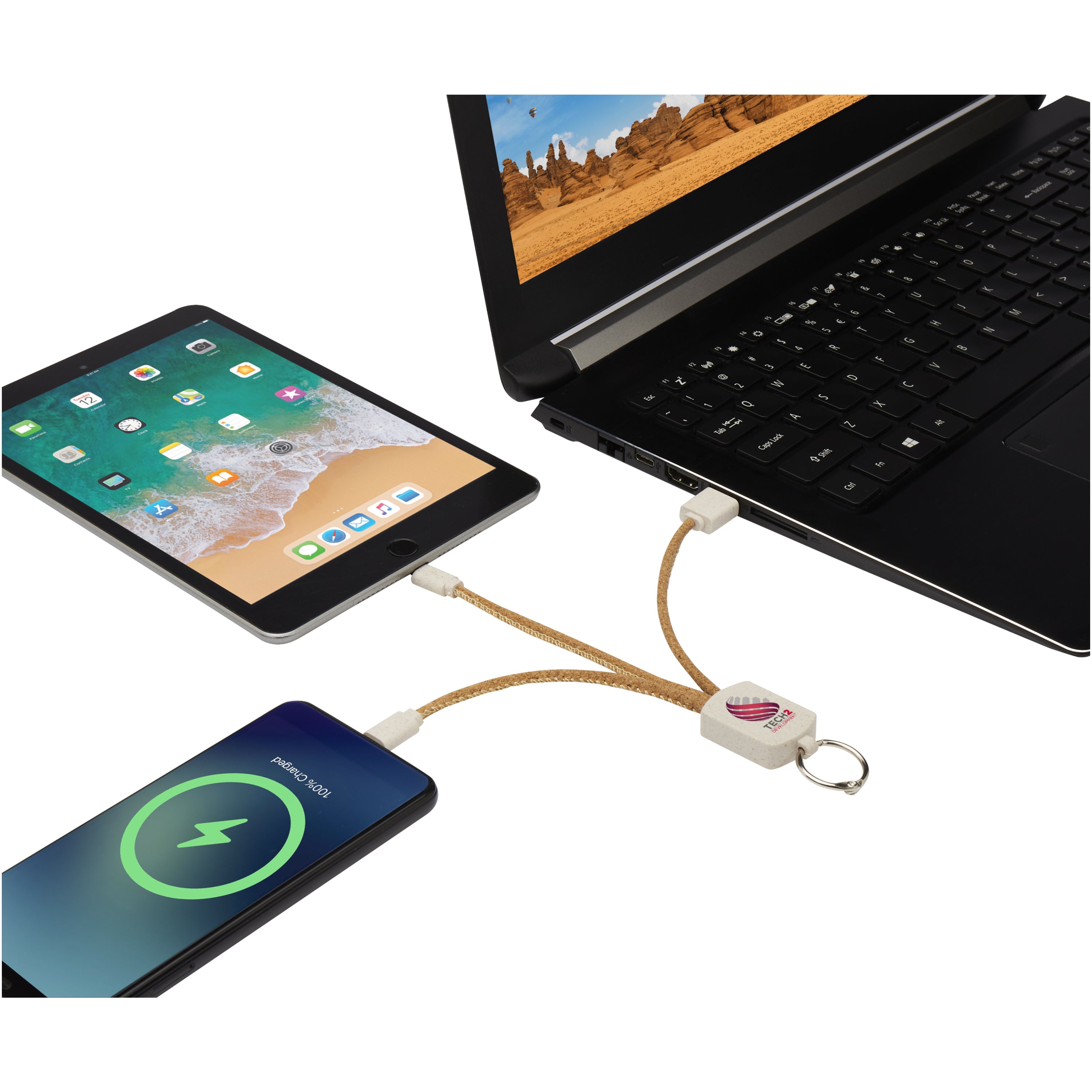 Bates 3-in-1 Cork Charging Cable