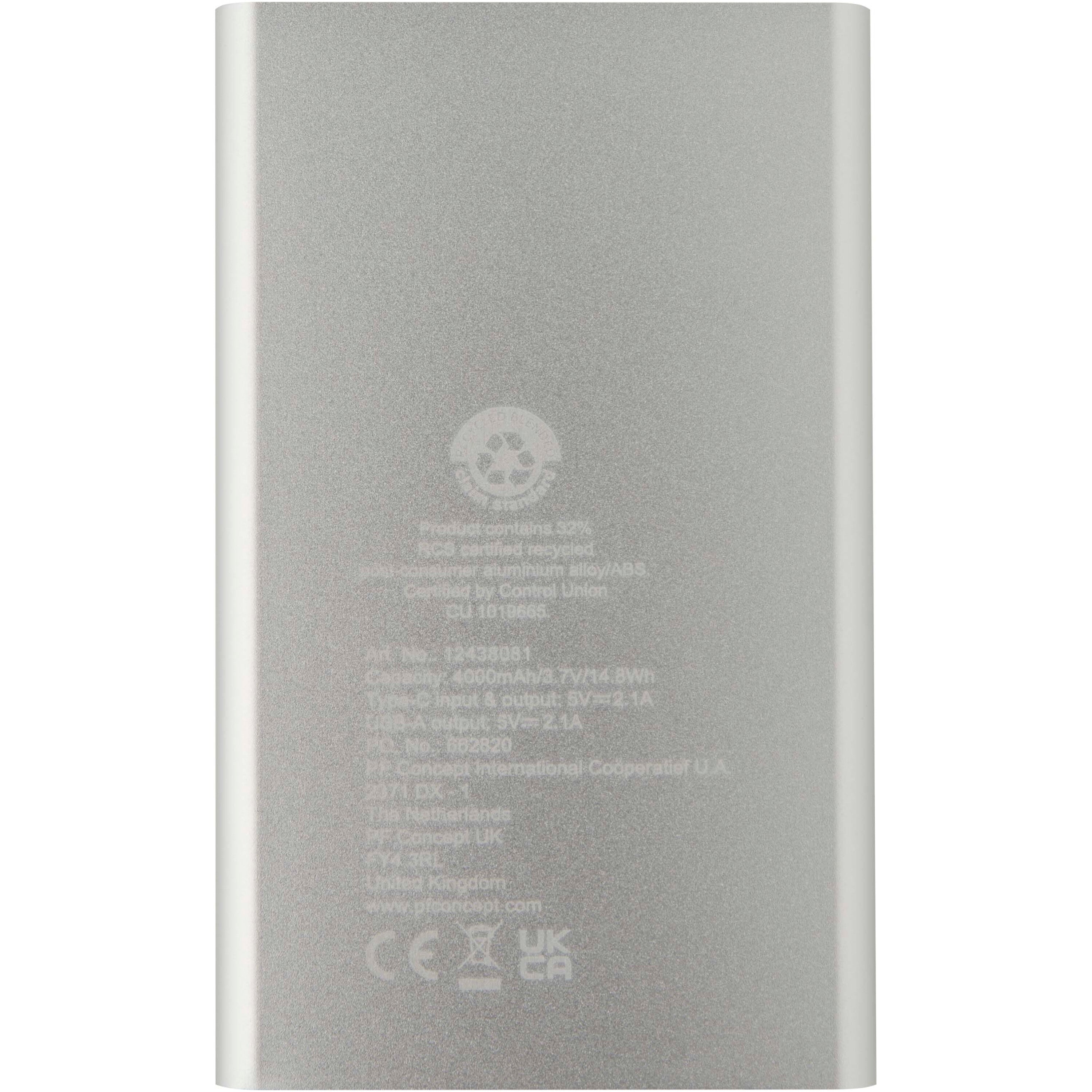 Pep 4000mAh Type-C Recycled Aluminium Powerbank