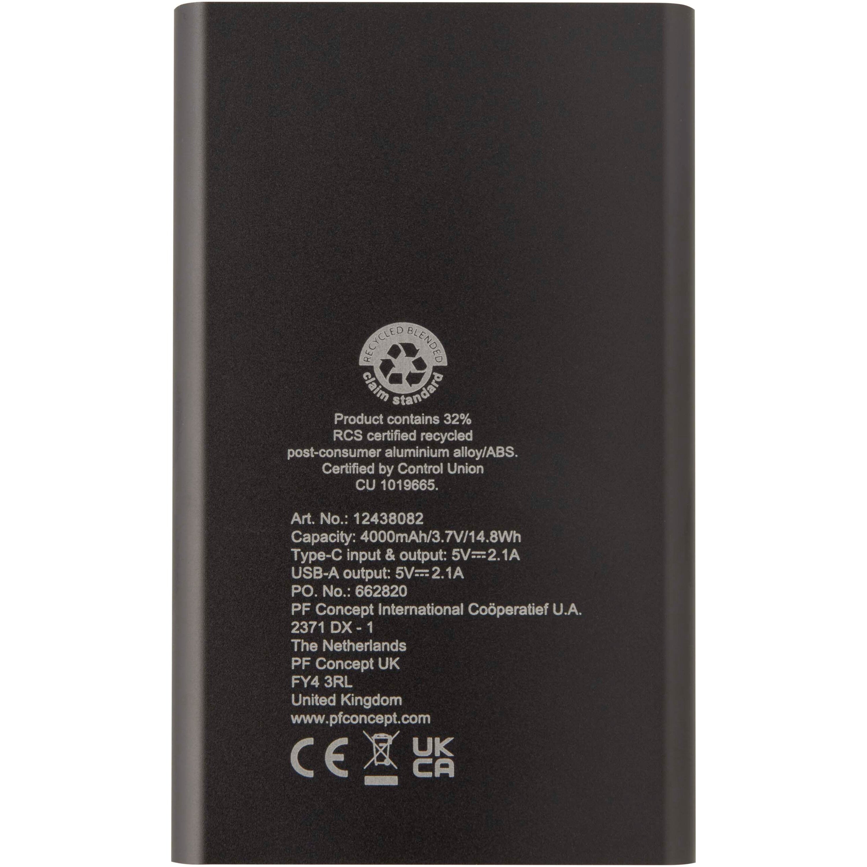 Pep 4000mAh Type-C Recycled Aluminium Powerbank