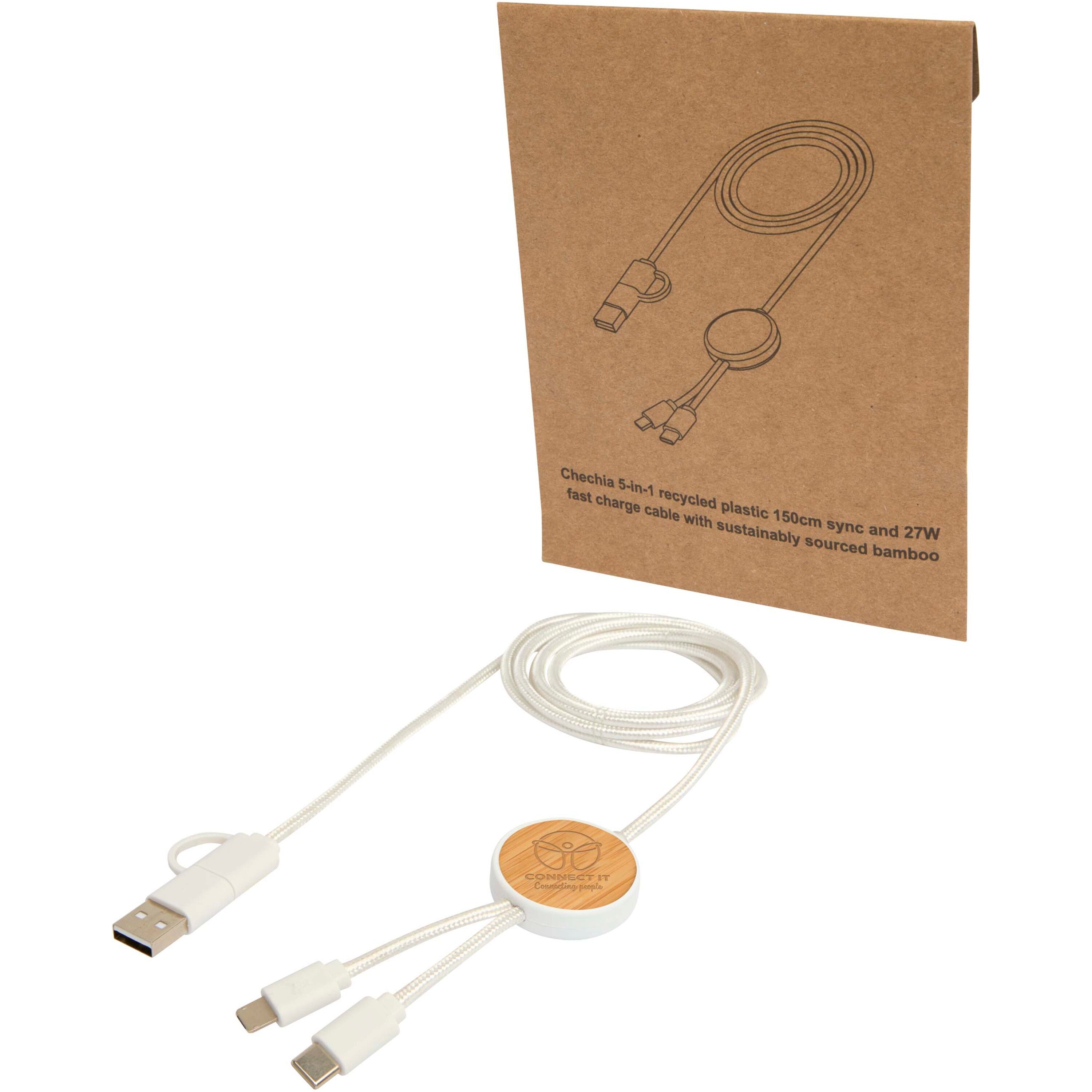 Bamboo and Recycled Data Sync and Fast Charge Cable