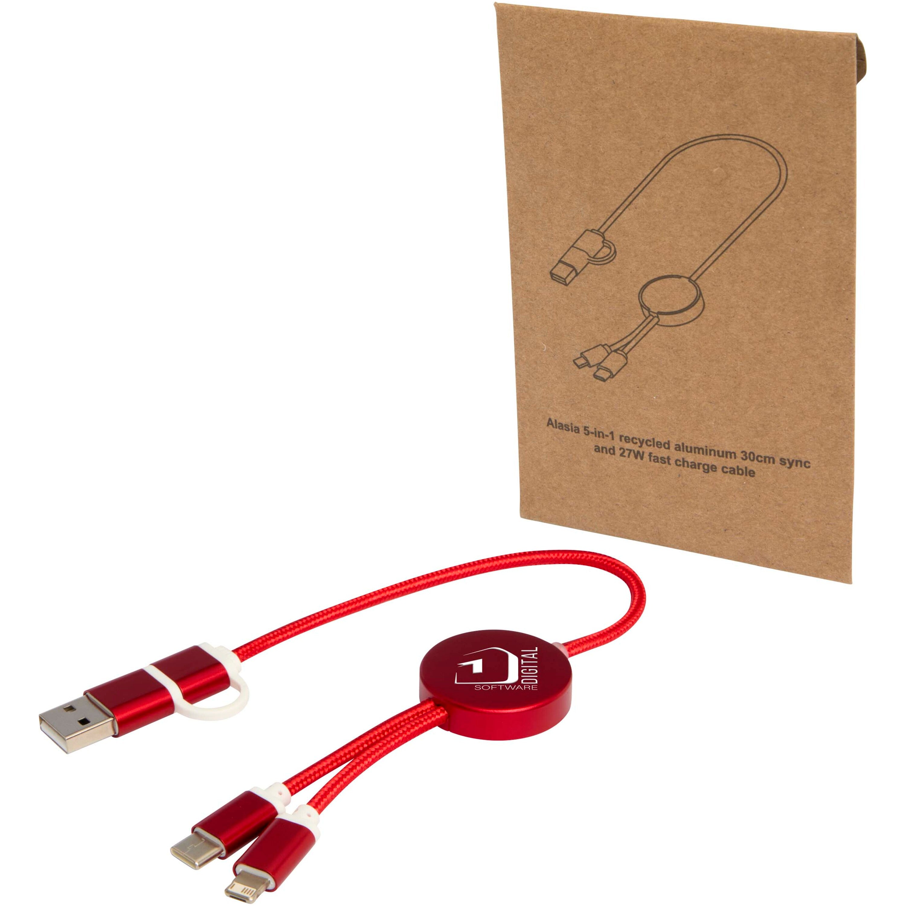 Alasia 5-in-1 30cm Data Sync and 27W Fast Charge Cable
