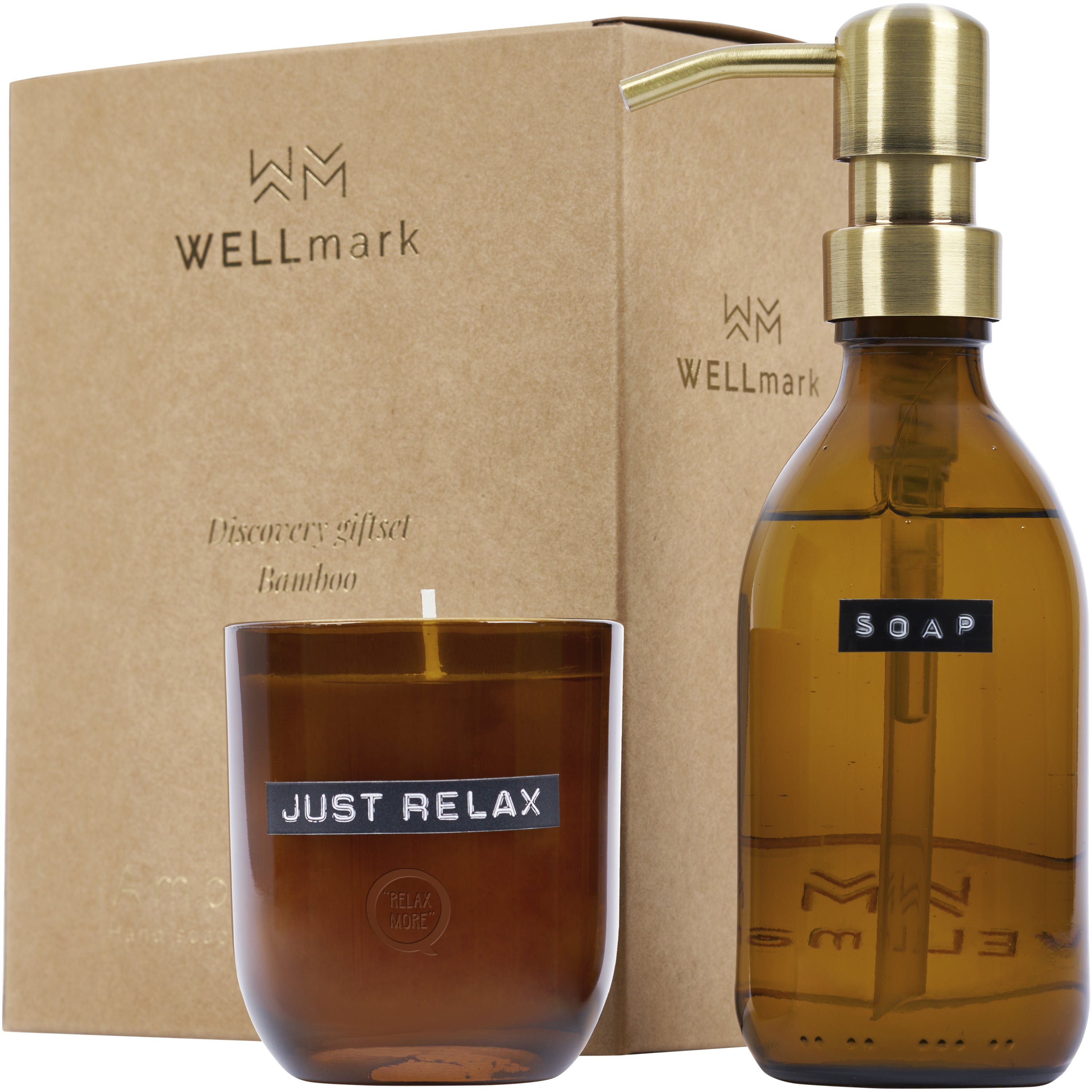 Glass Soap Dispenser and Scented Candle Set