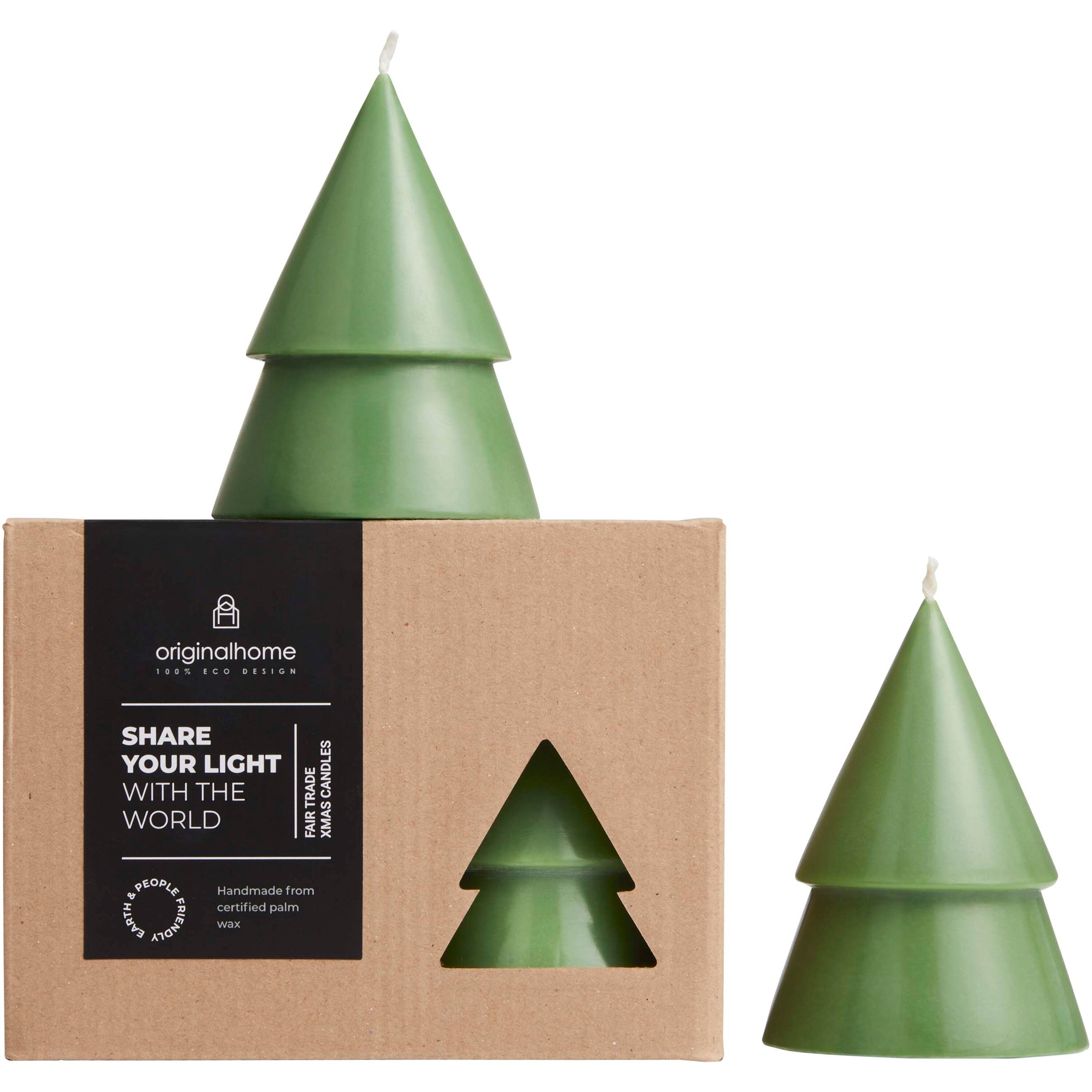 Set of 2 Handcrafted Christmas Tree Candles