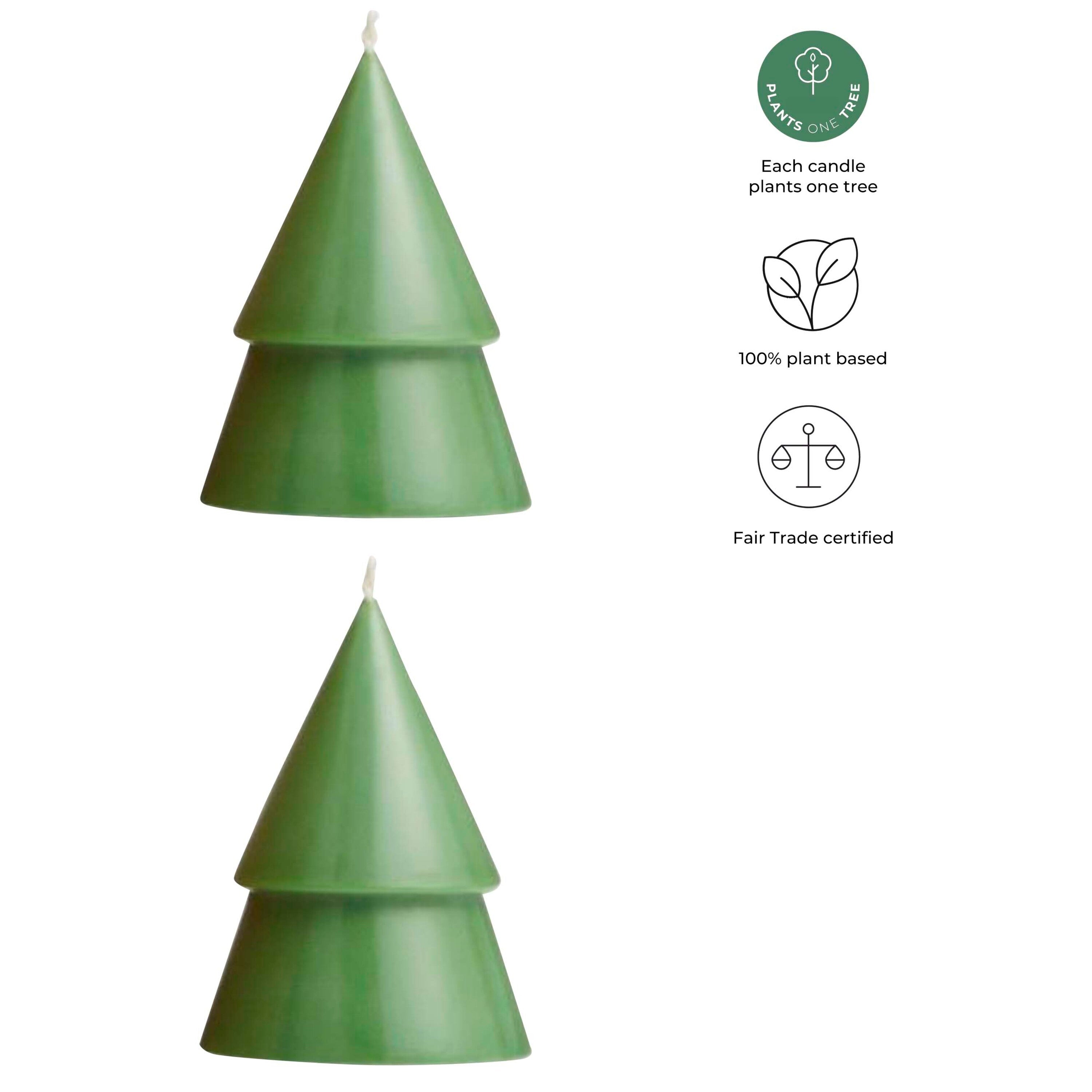 Set of 2 Handcrafted Christmas Tree Candles