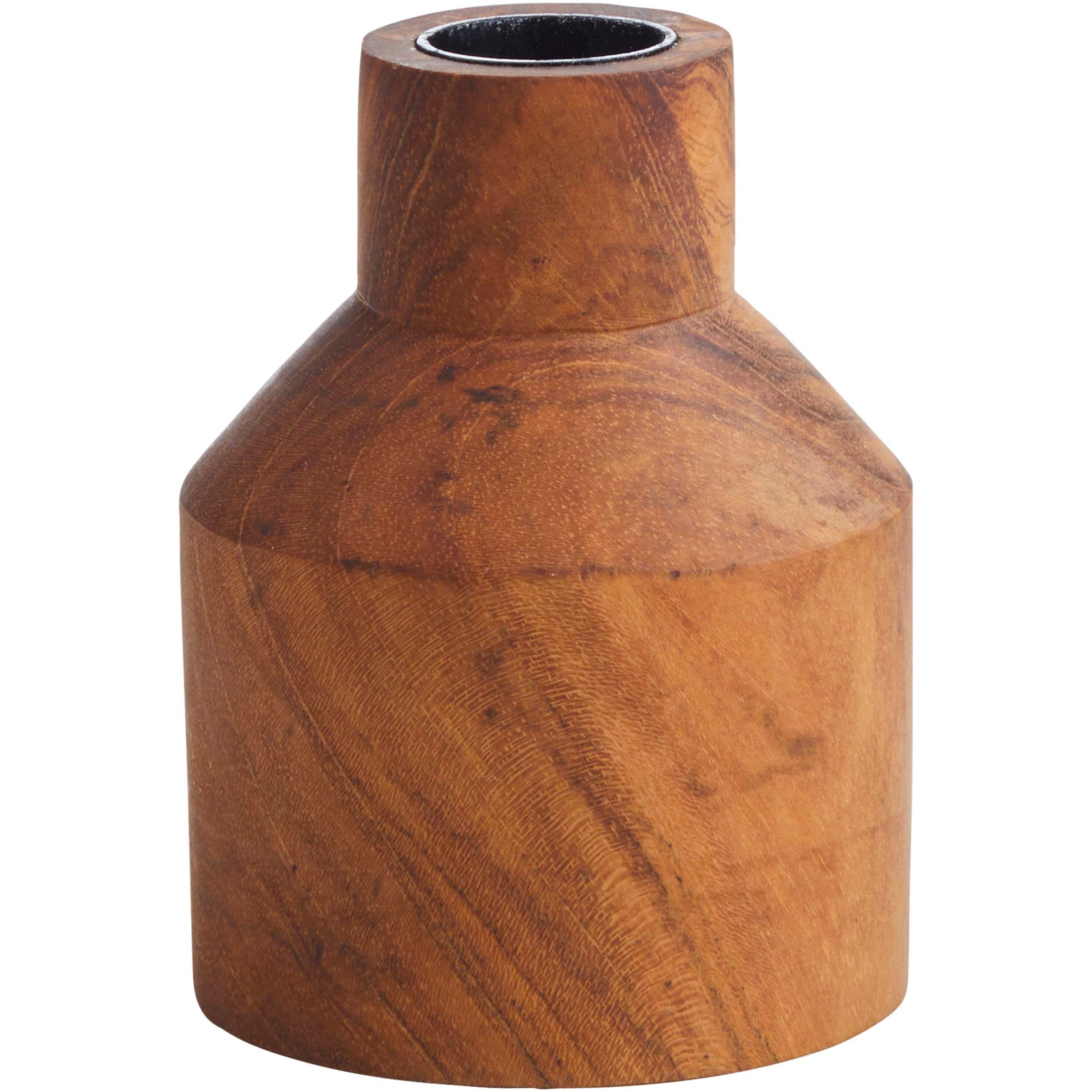 Teak Dinner Candle Holder