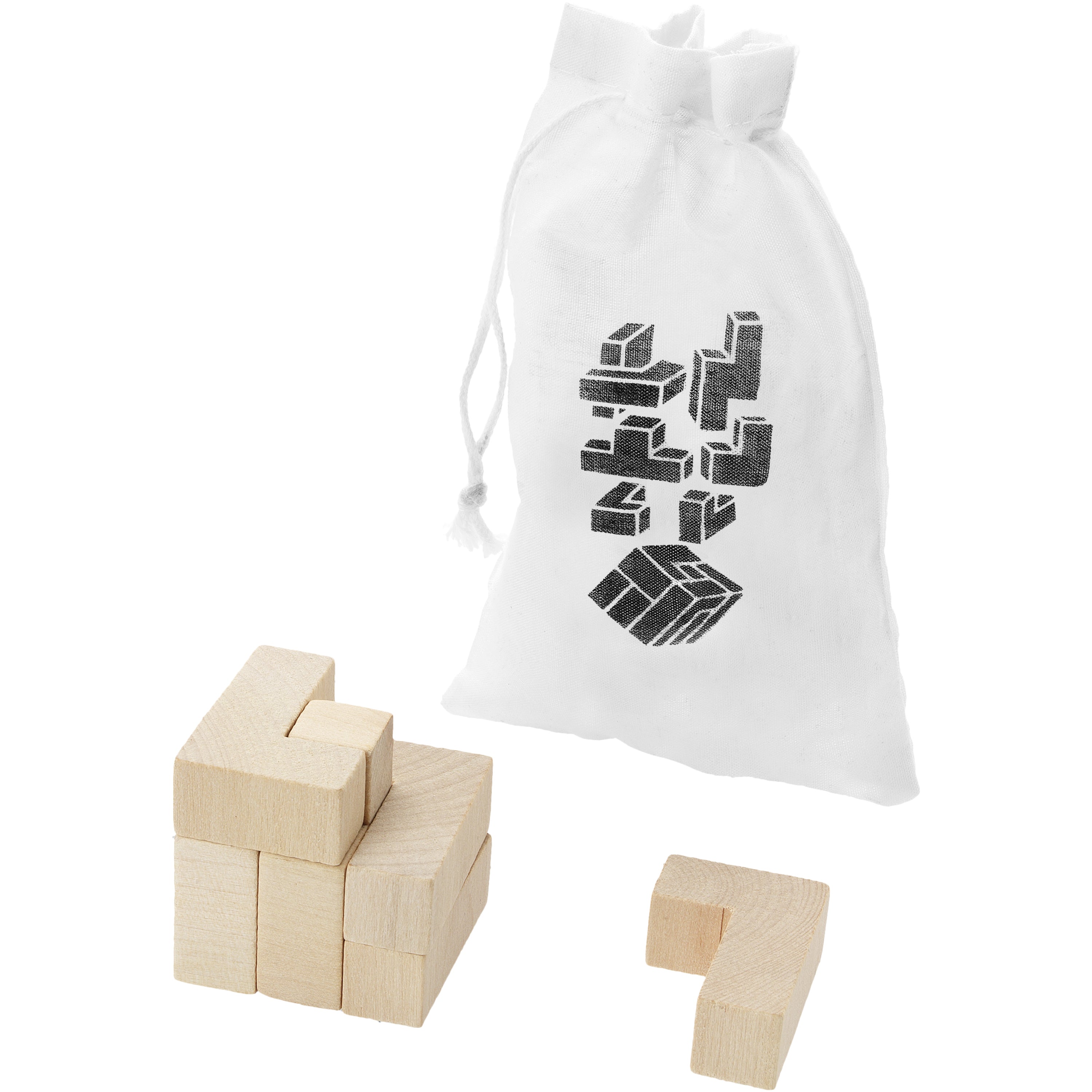 Solfee Wooden Squares Brain Teaser with Pouch