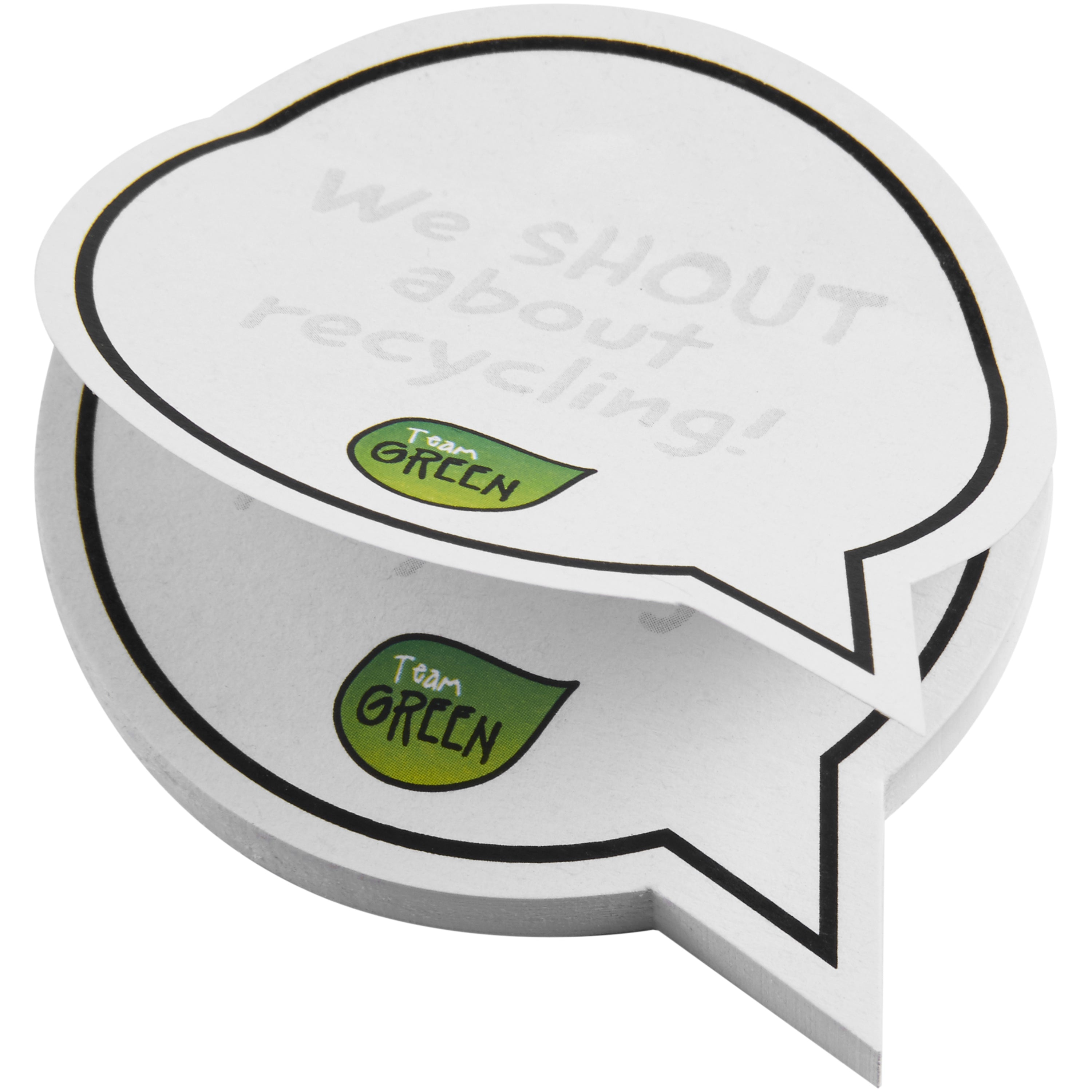 Speech Bubble Shaped Recycled Sticky Notes